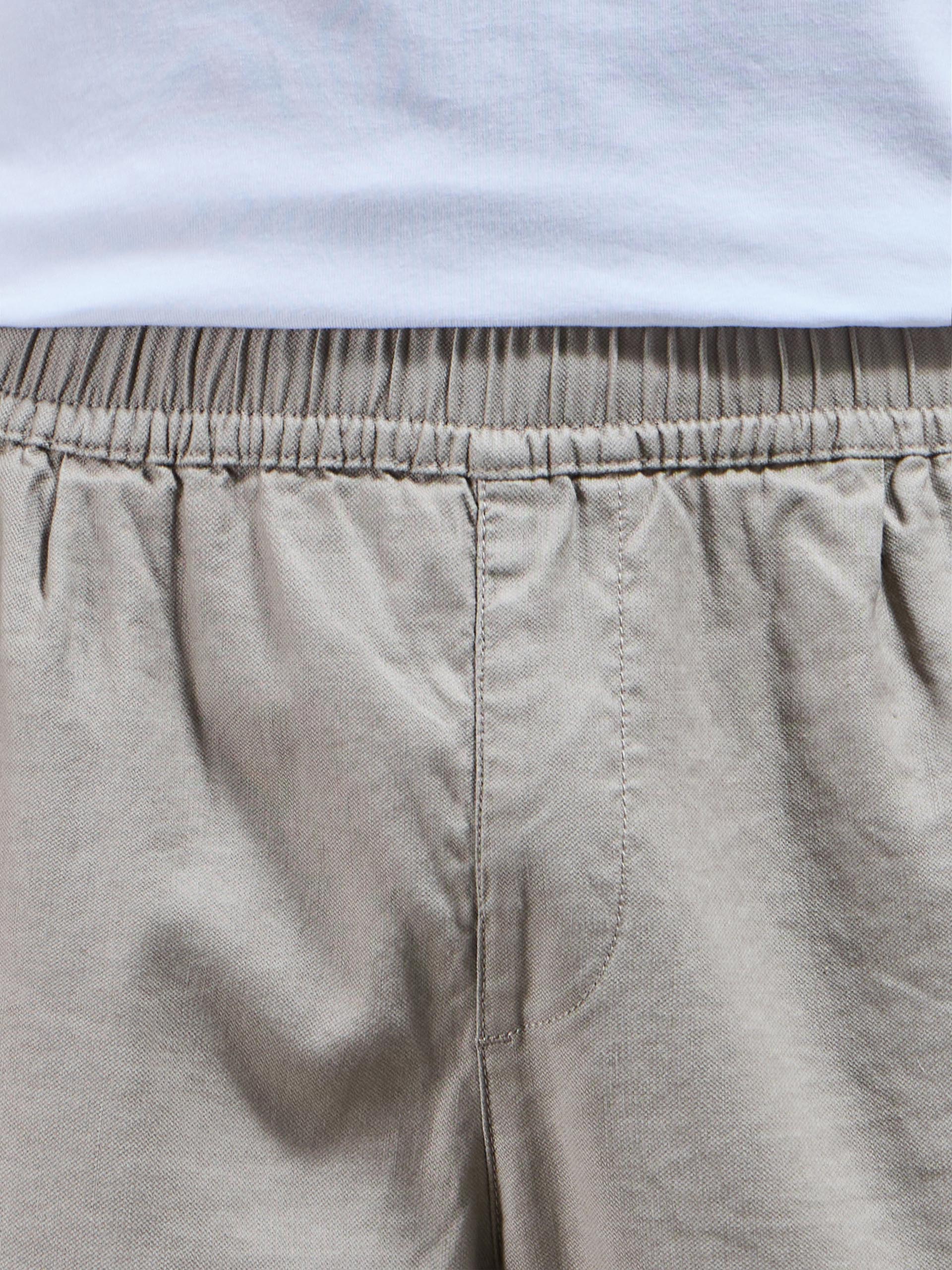 Mens Linen Drawstring Trouser in Light Sage