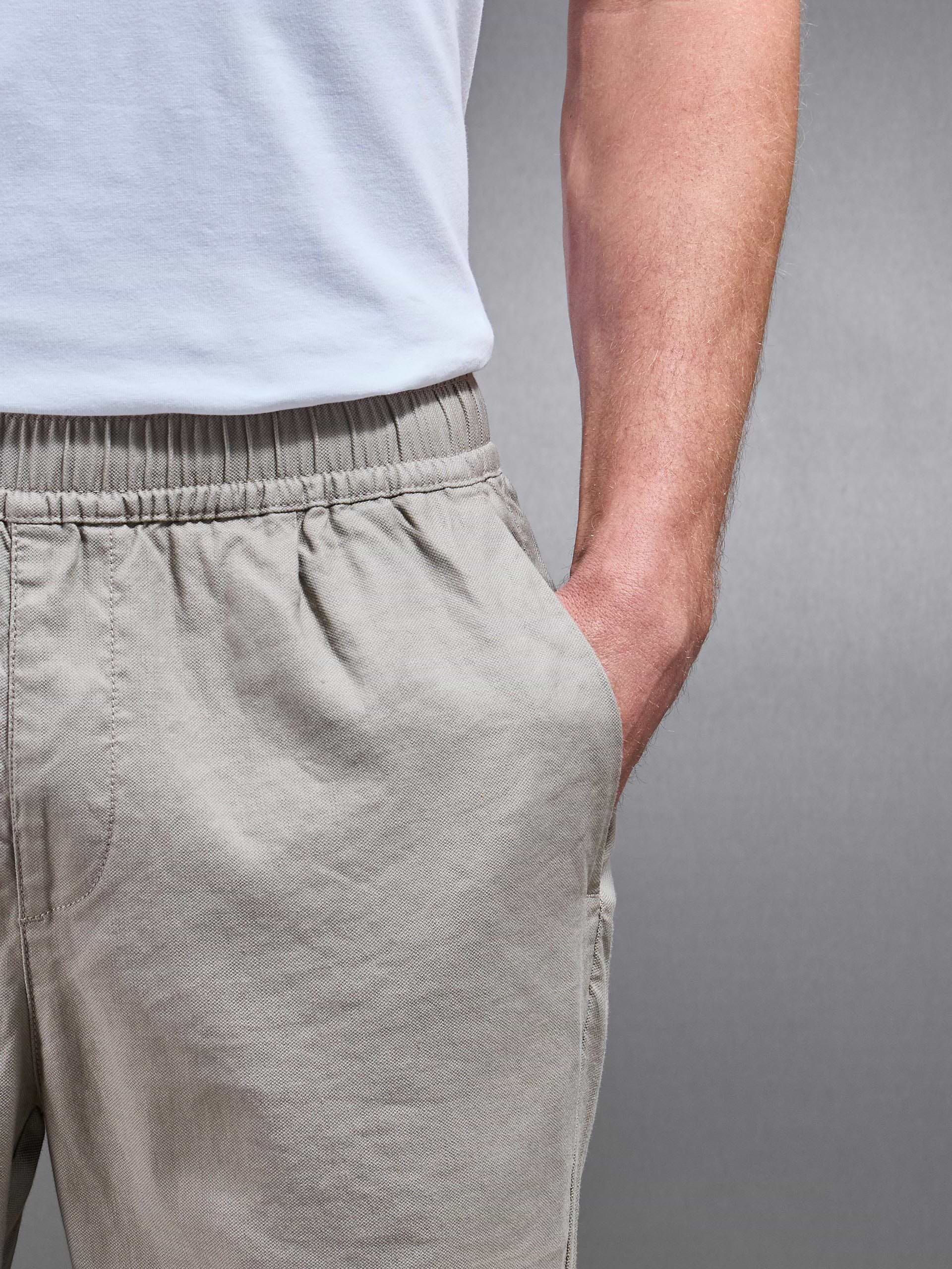 Linen Drawstring Trouser in Light Sage