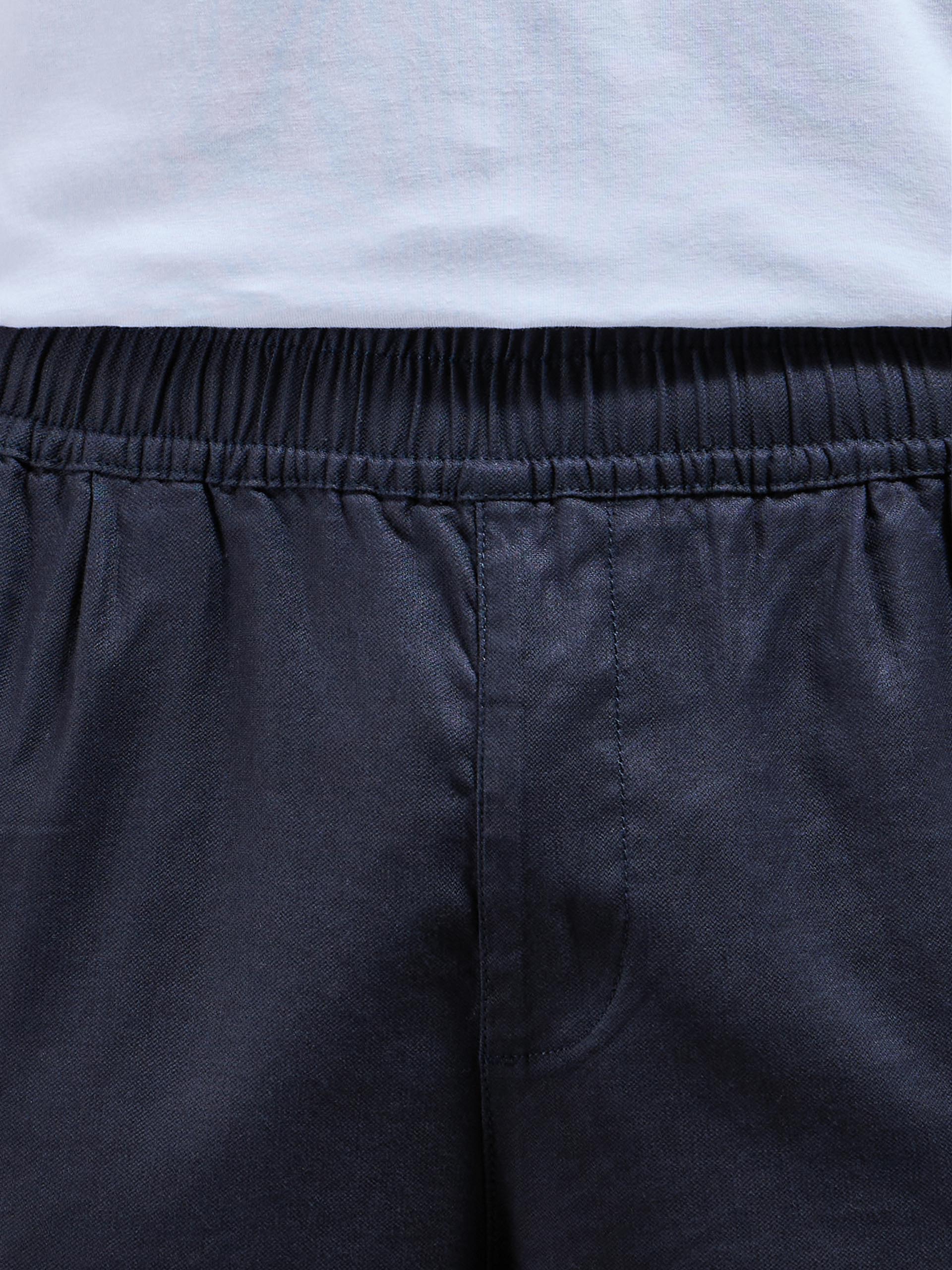 Mens Linen Drawstring Trouser in Navy