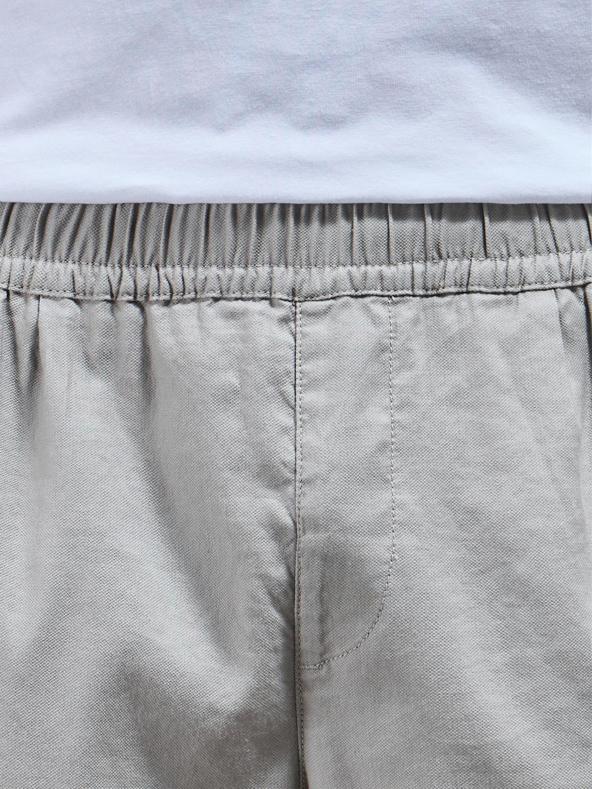 Mens Linen Drawstring Trouser in Stone
