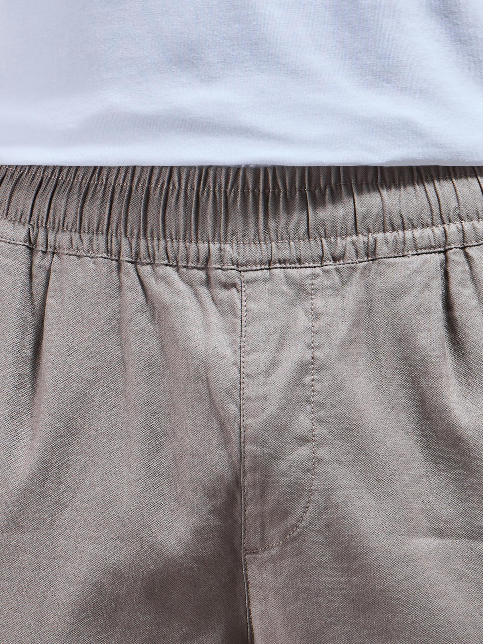 Mens Linen Drawstring Trouser in Taupe