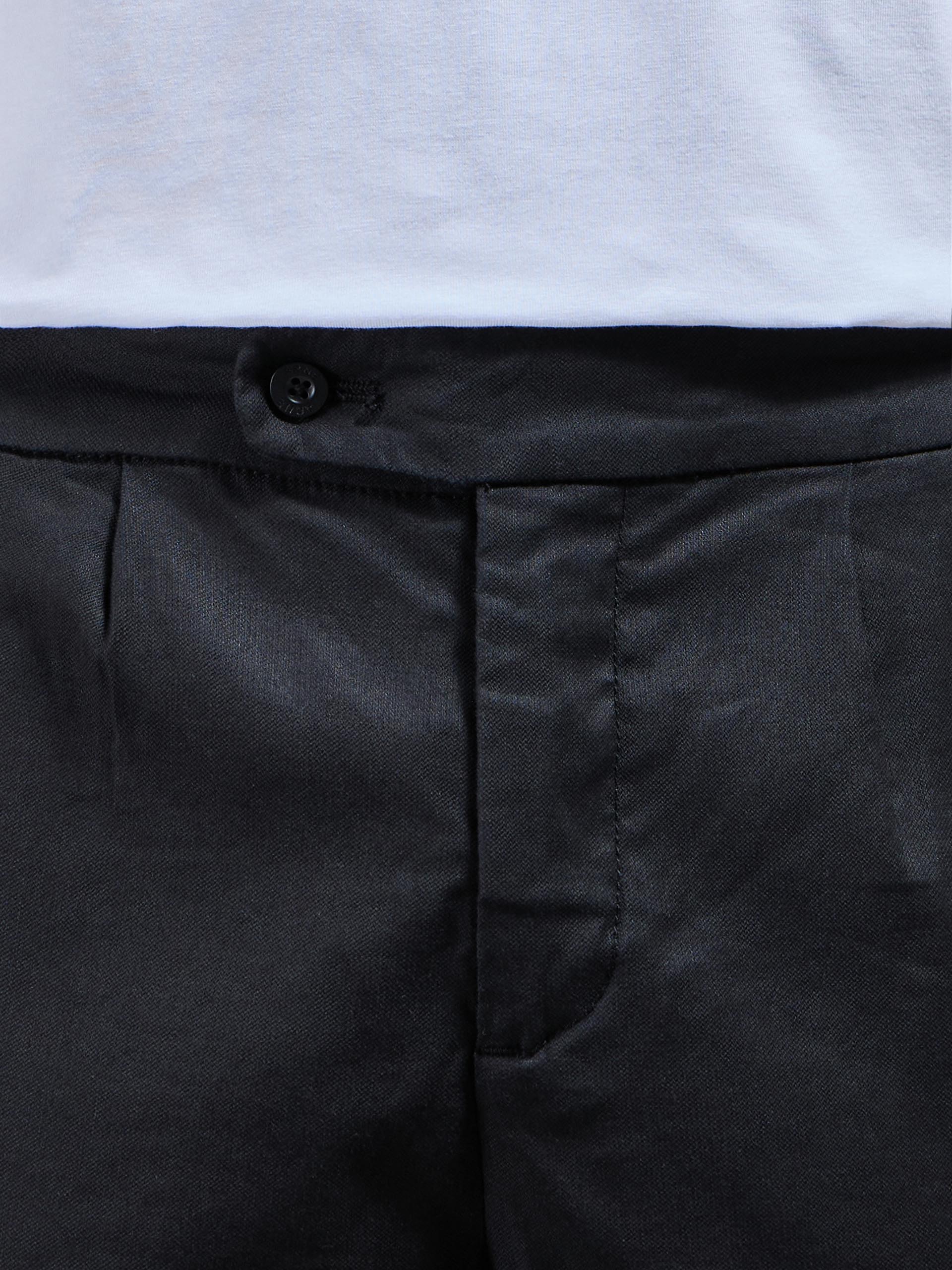 Mens Linen Tailored Trouser in Black