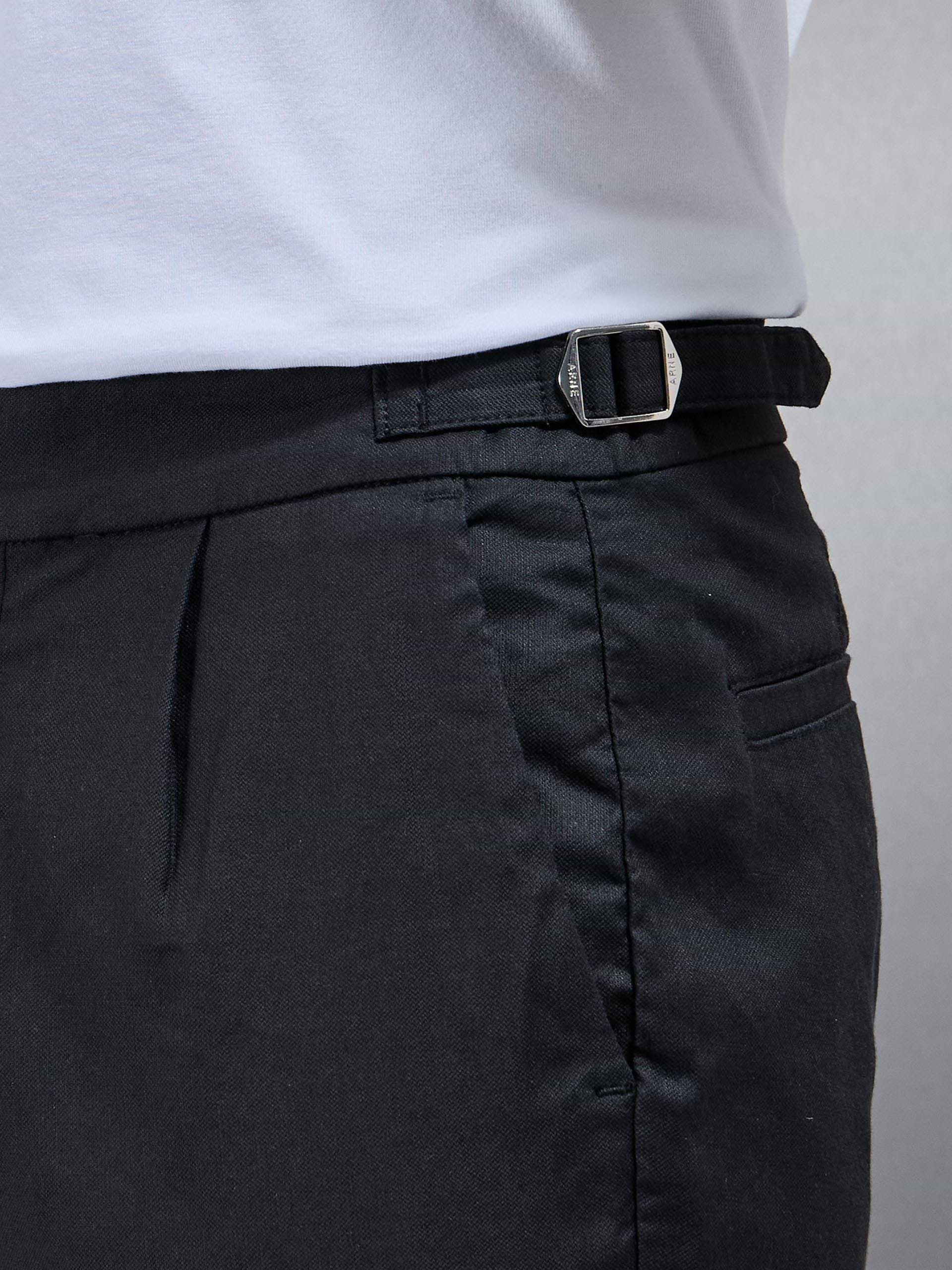 Linen Tailored Trouser in Black