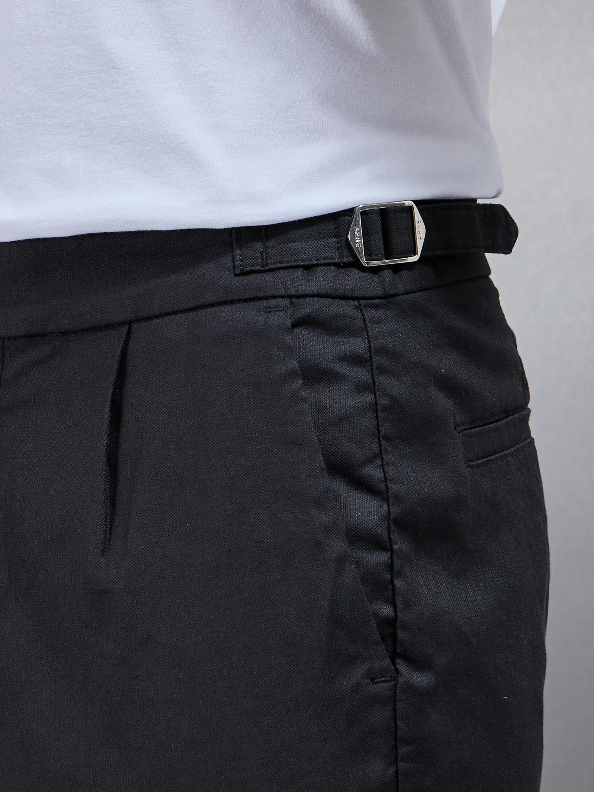 Mens Linen Tailored Trouser in Black