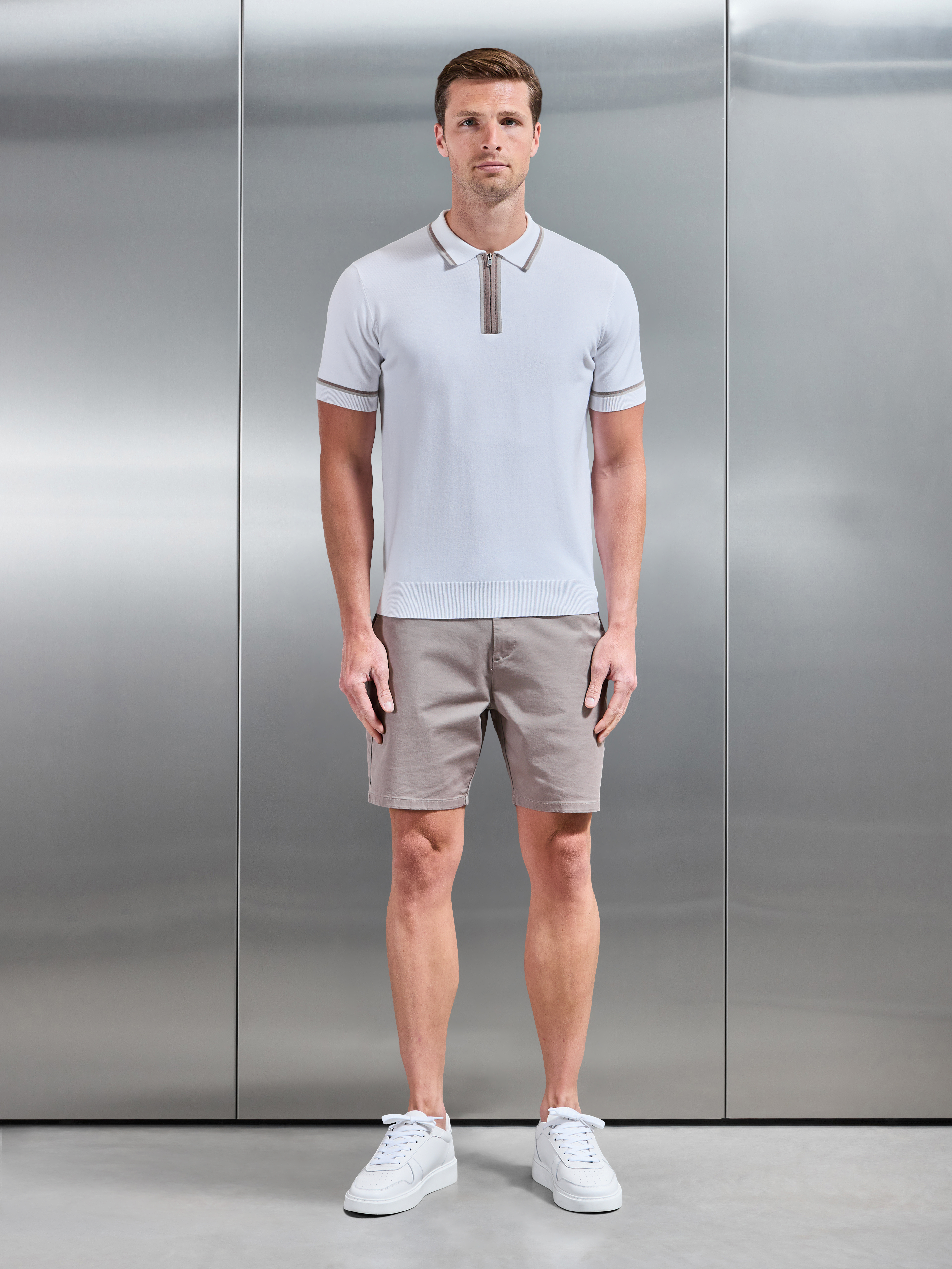 Mens Loro Tipped Polo Shirt in White