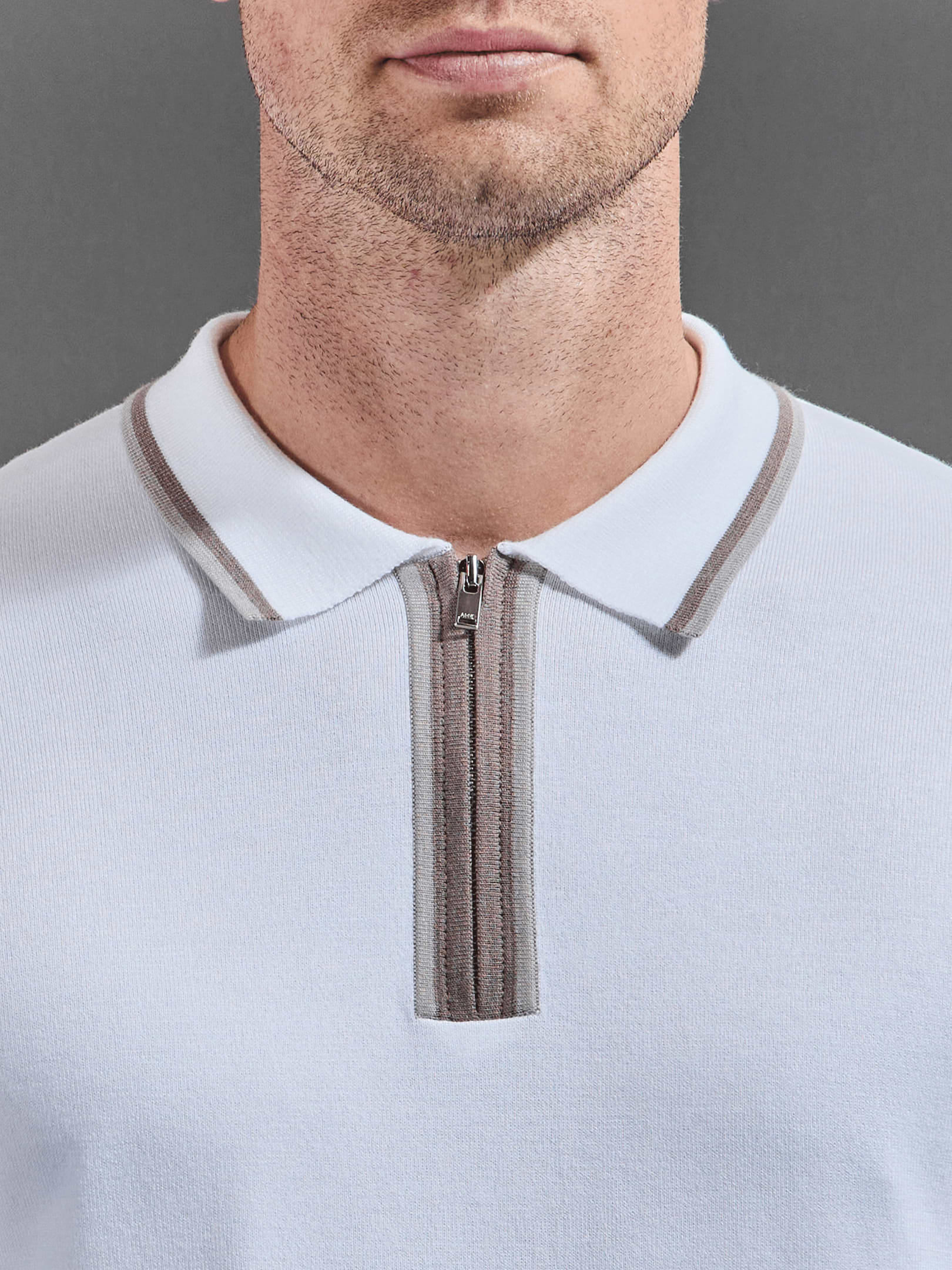 Loro Tipped Polo Shirt in White