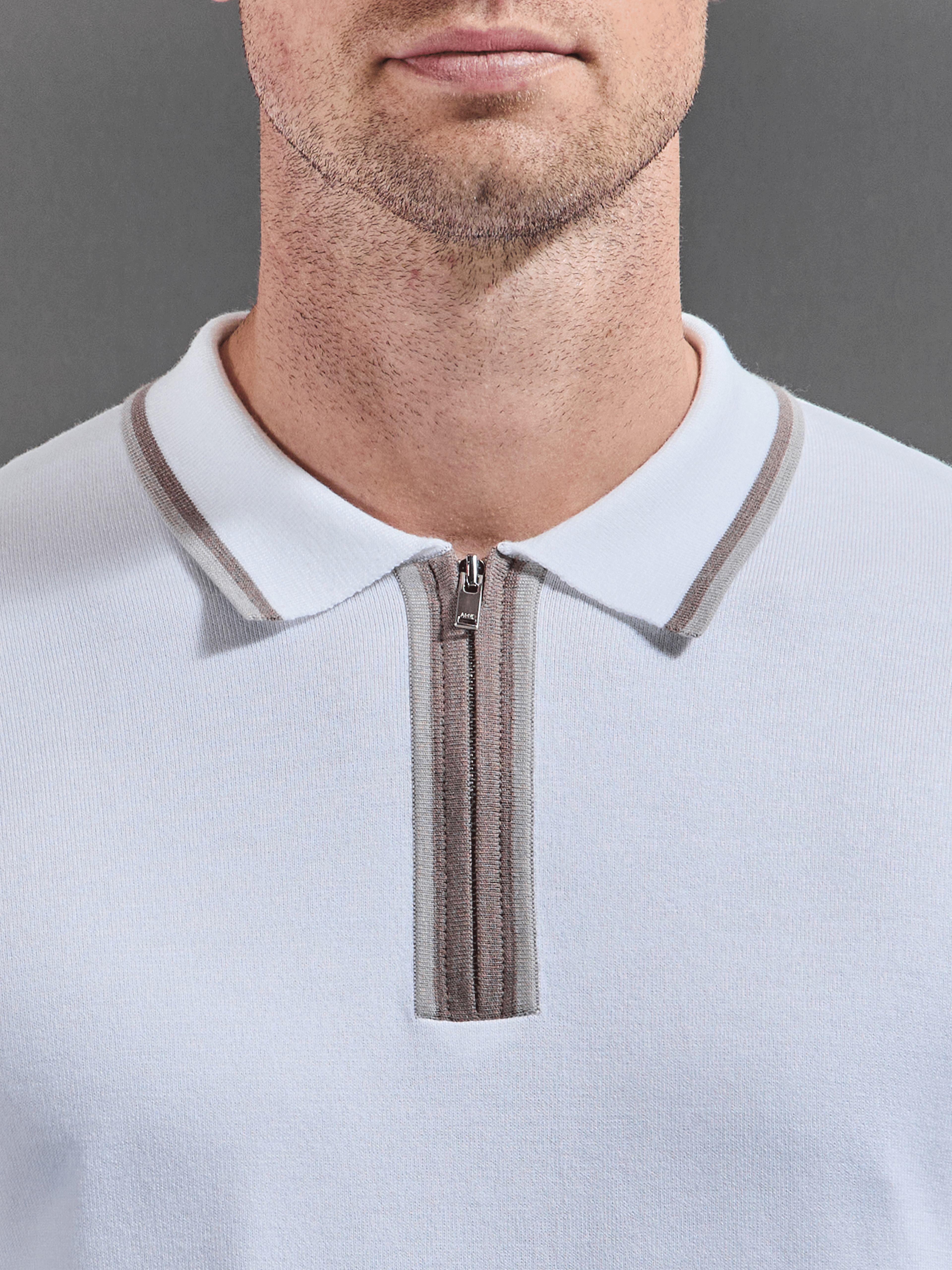 Mens Loro Tipped Polo Shirt in White
