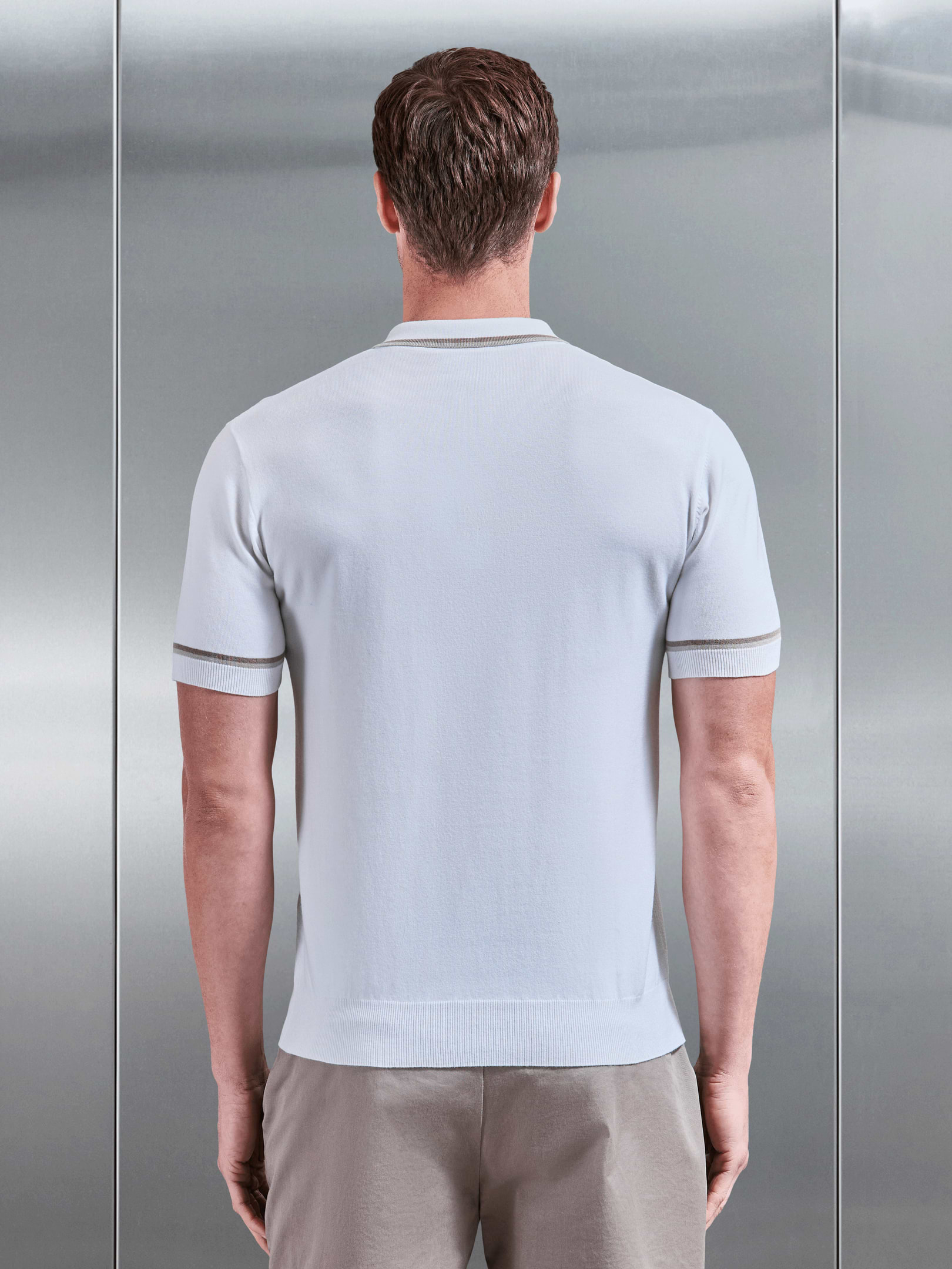 Loro Tipped Polo Shirt in White