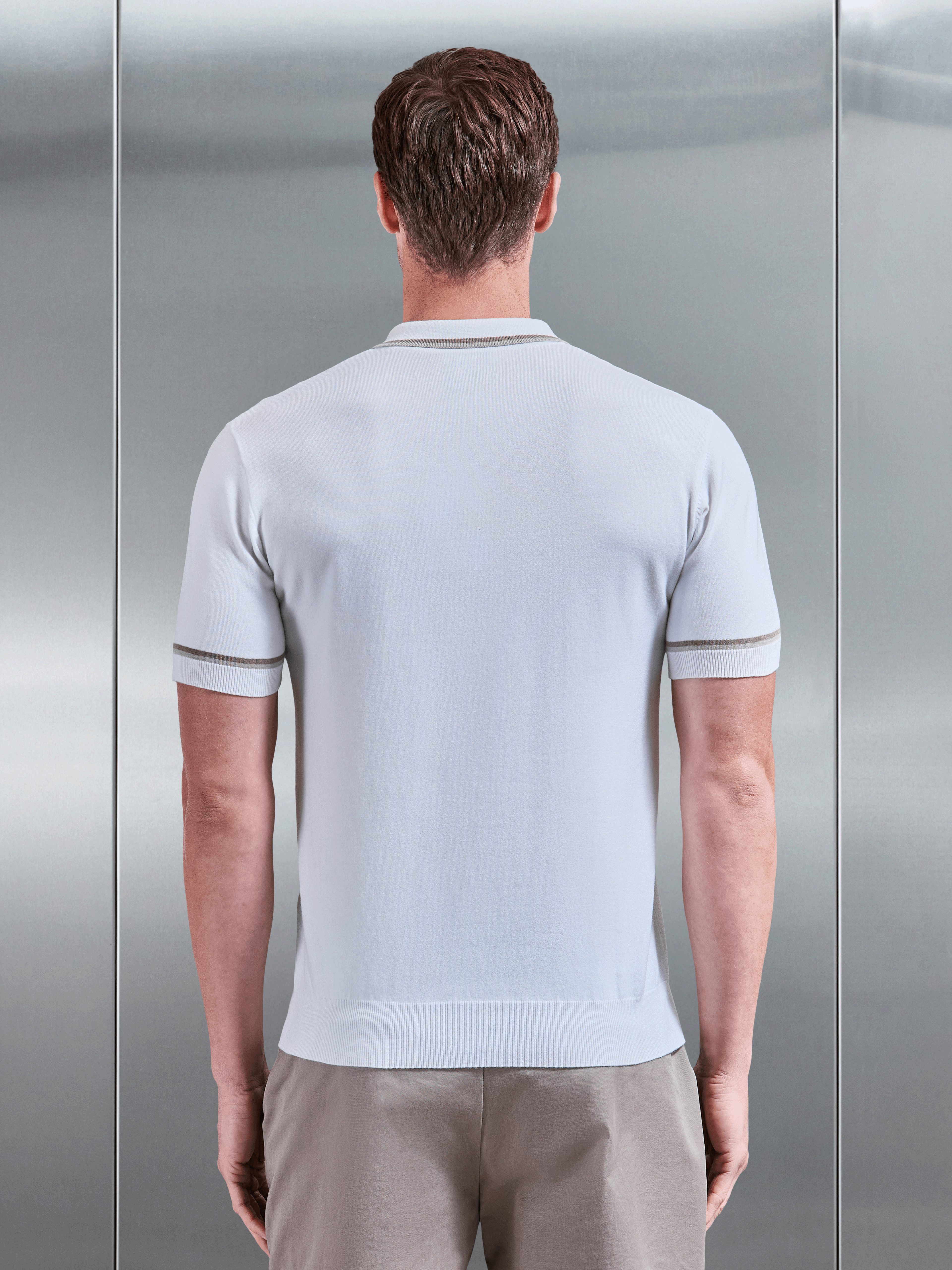 Mens Loro Tipped Polo Shirt in White
