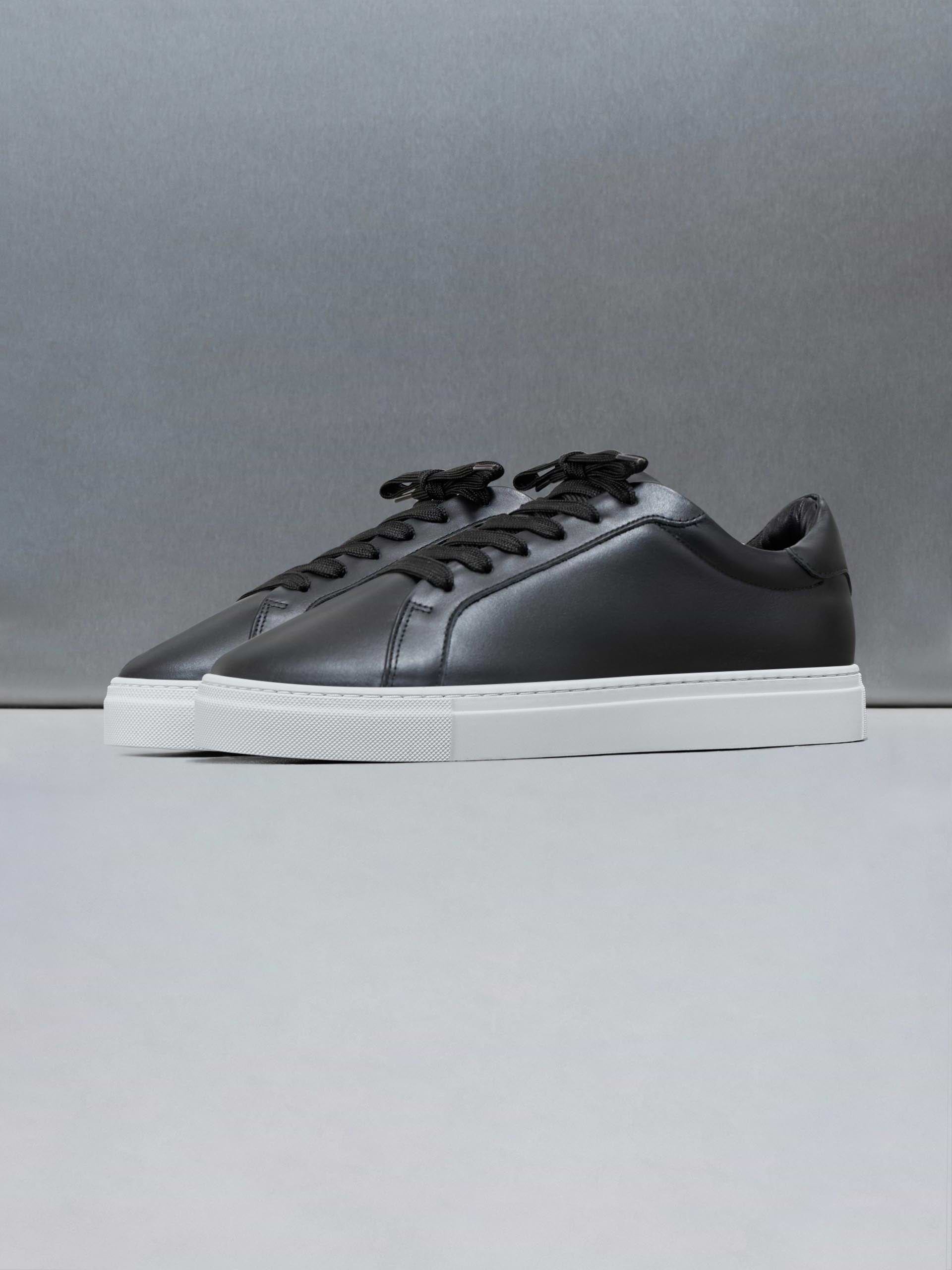 Low Essential Leather Trainer in Black
