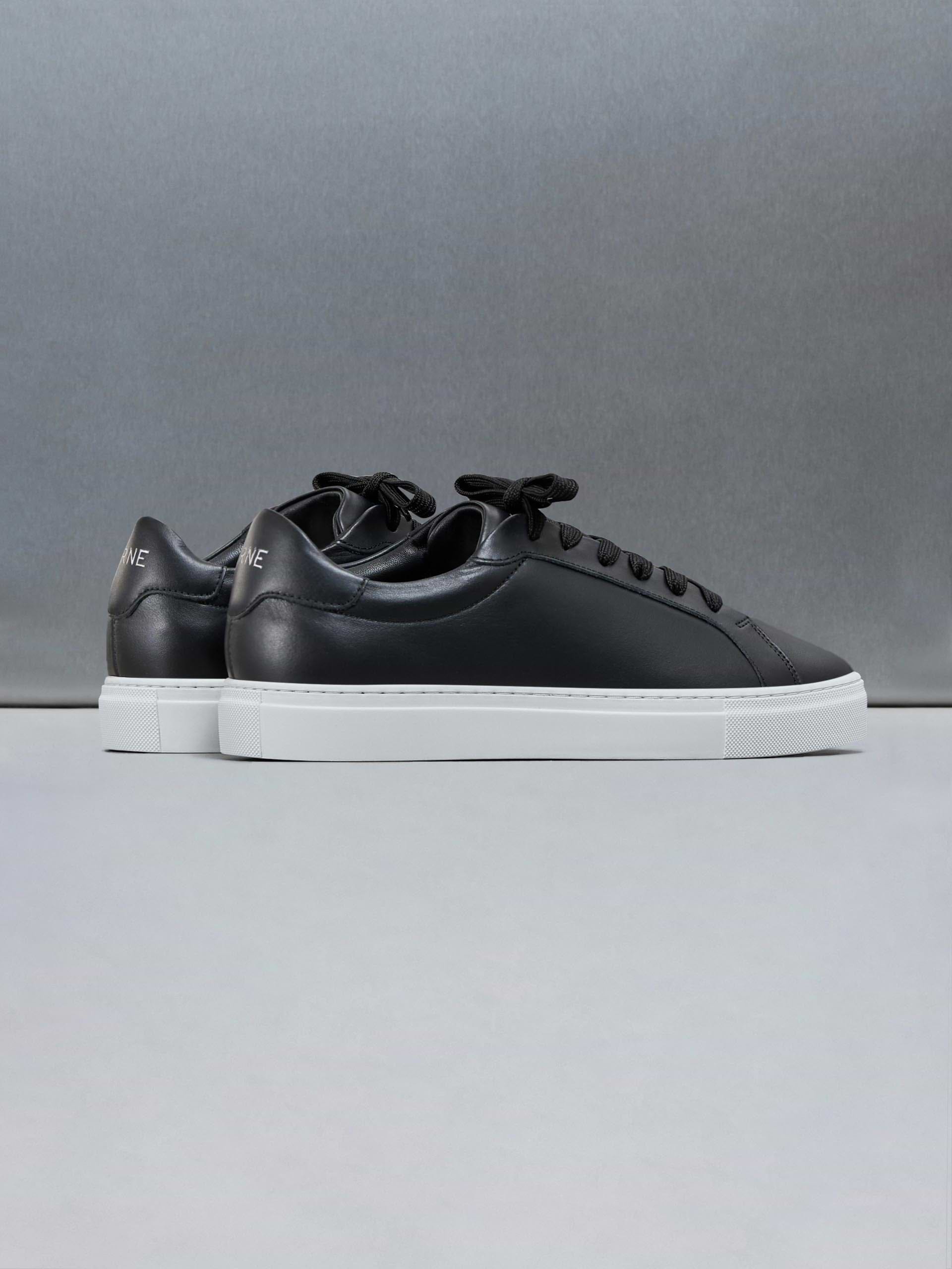 Low Essential Leather Trainer in Black