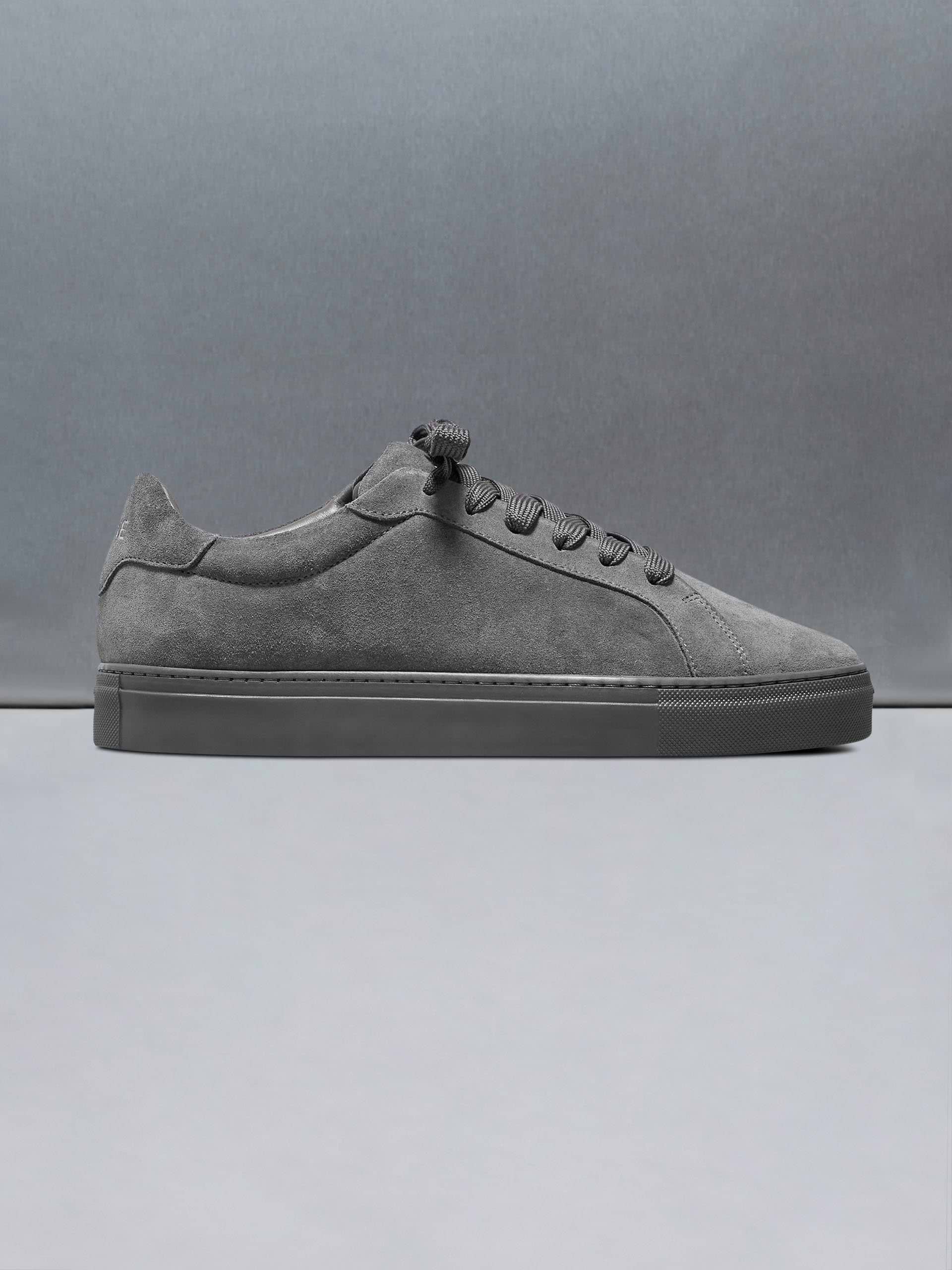Low Essential Suede Trainer in Triple Charcoal