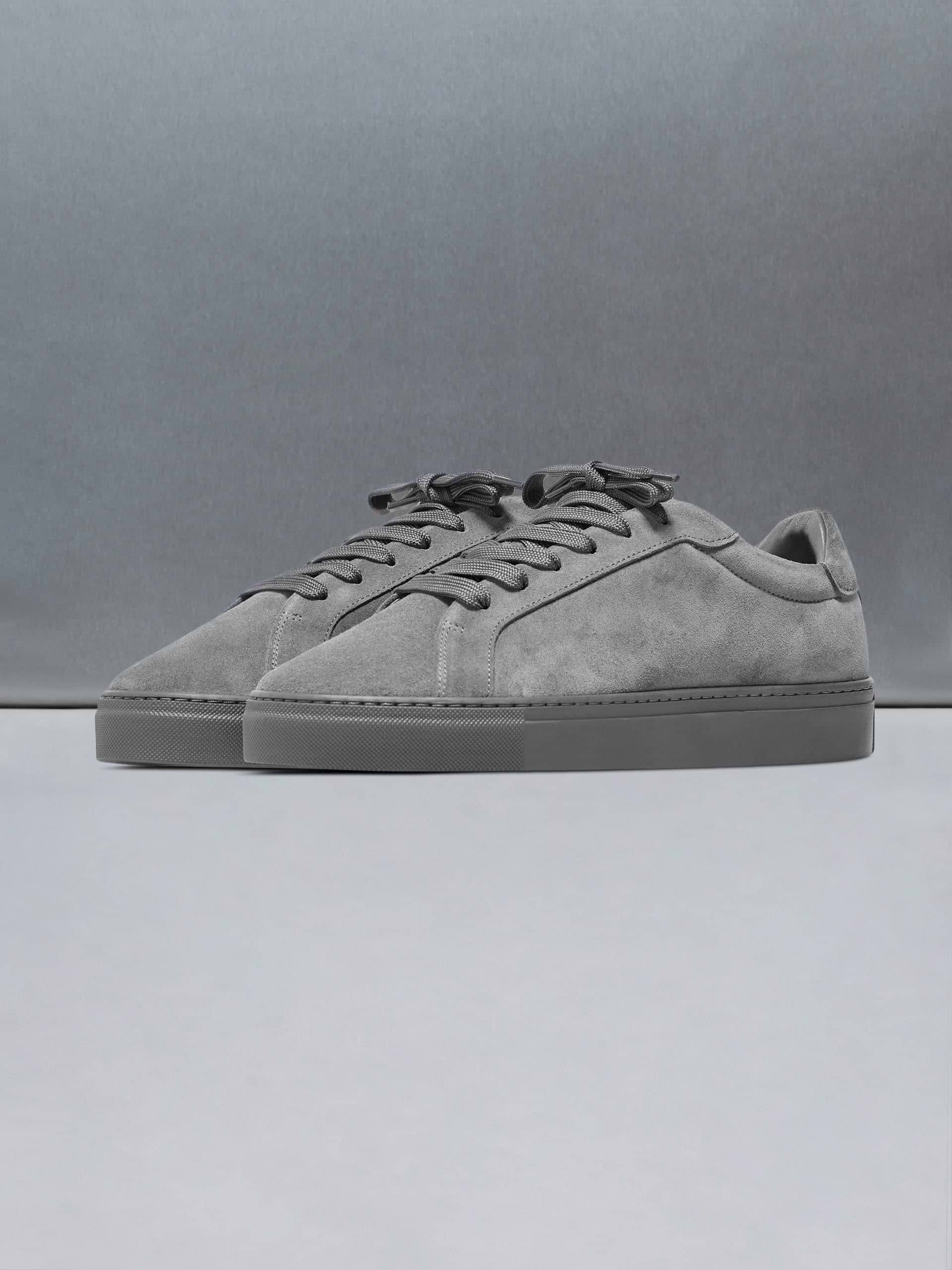 Low Essential Suede Trainer in Triple Charcoal