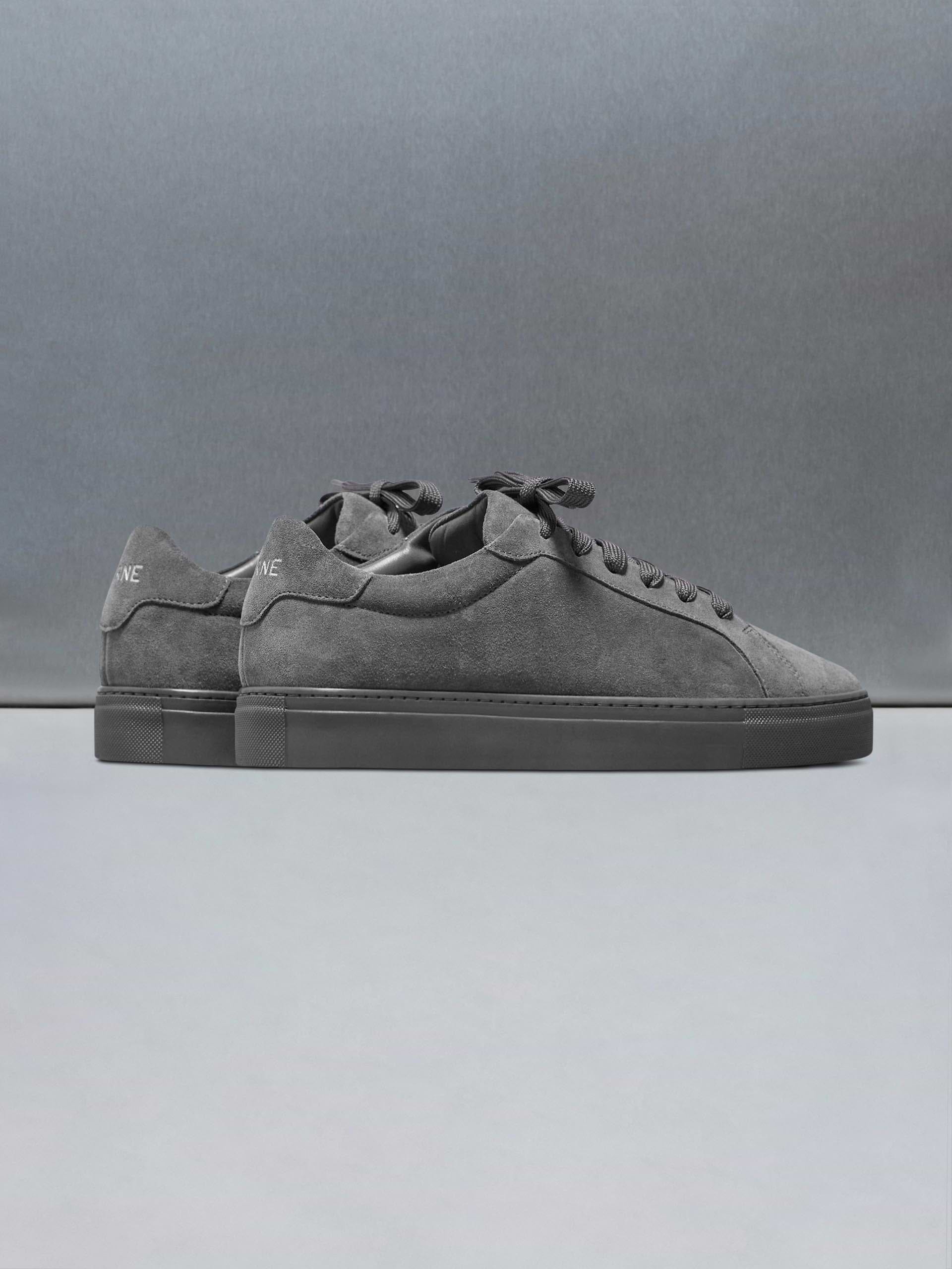Low Essential Suede Trainer in Triple Charcoal