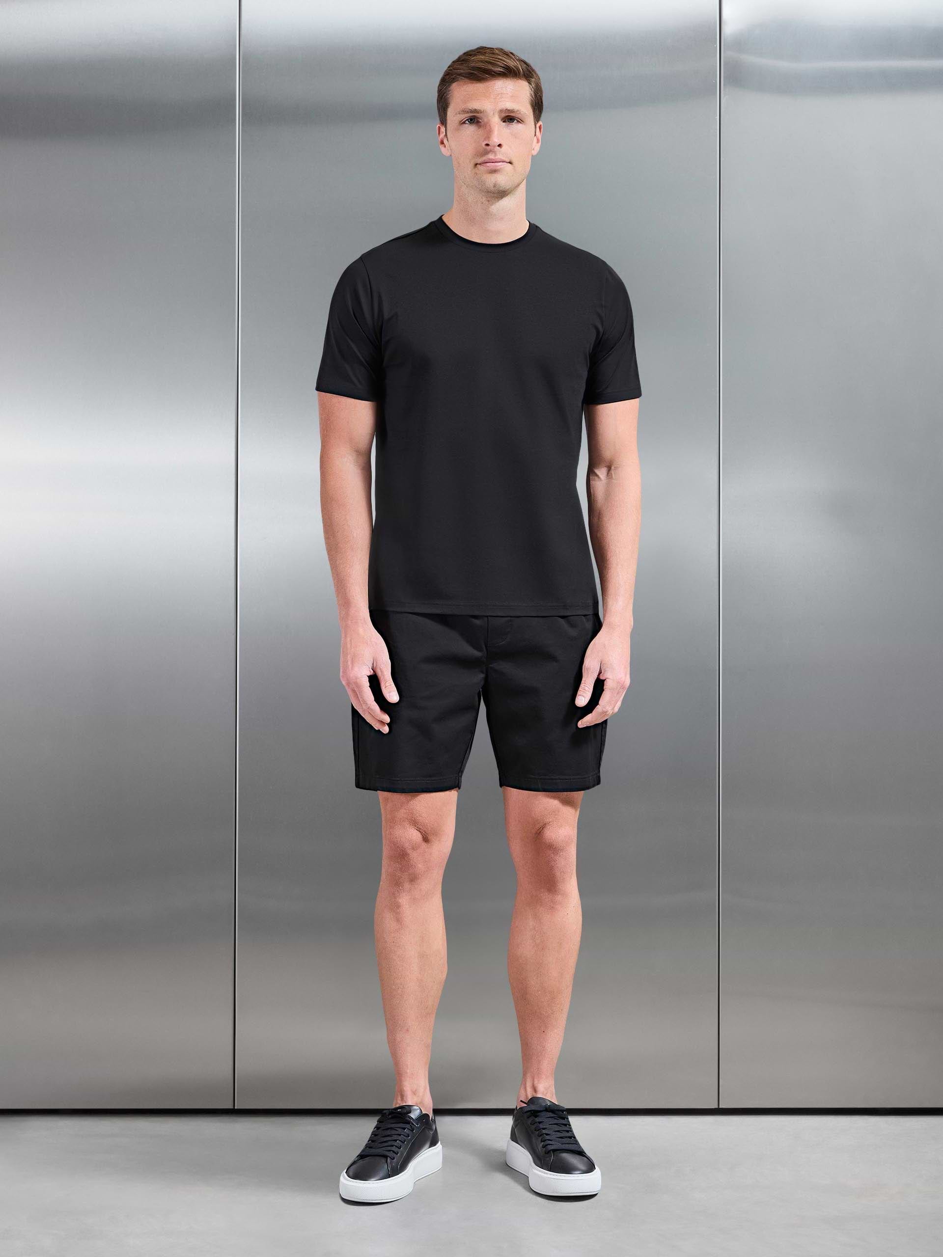 Mens Mercerised Cotton T-Shirt in Black