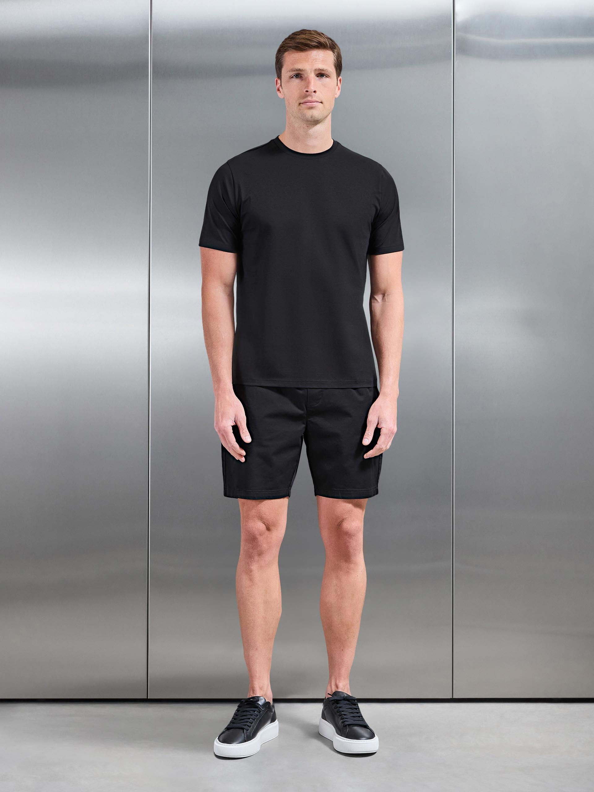 Mens Mercerised Cotton T-Shirt in Black