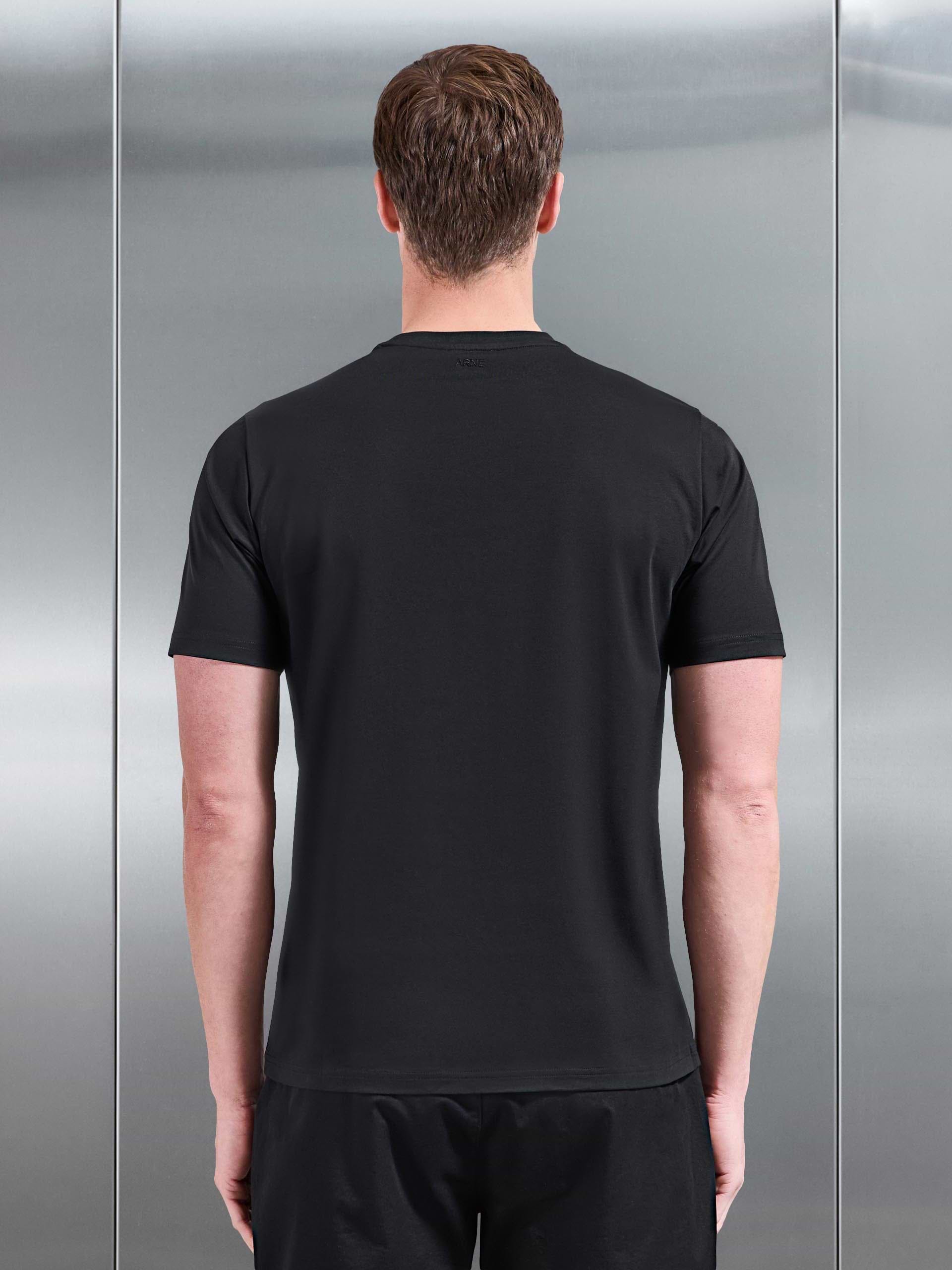Mercerised Cotton T-Shirt in Black