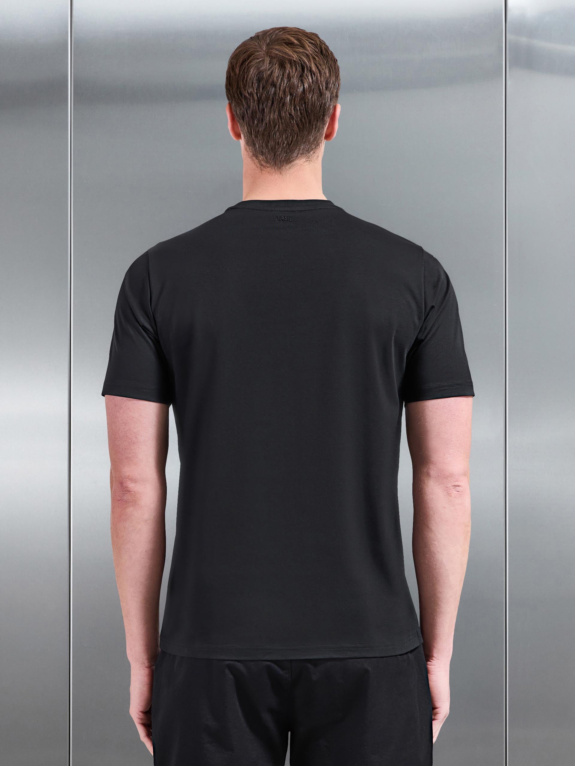 Mens Mercerised Cotton T-Shirt in Black
