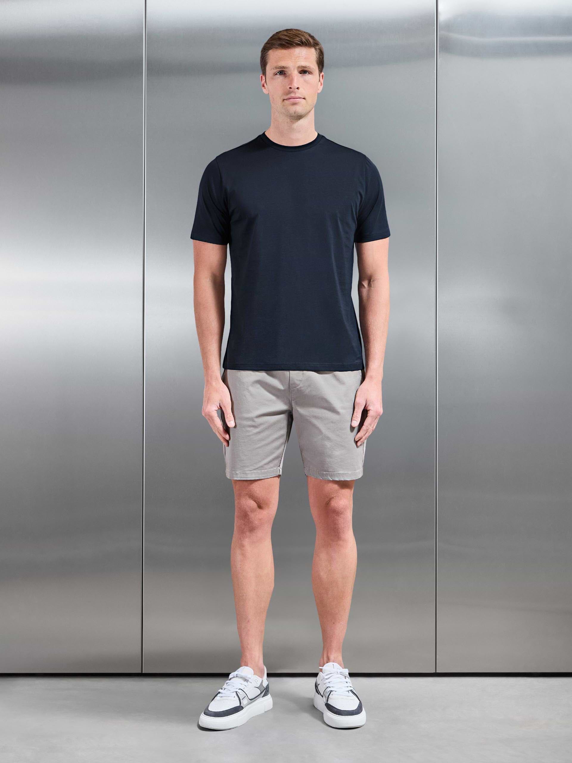 Mens Mercerised Cotton T-Shirt in Navy
