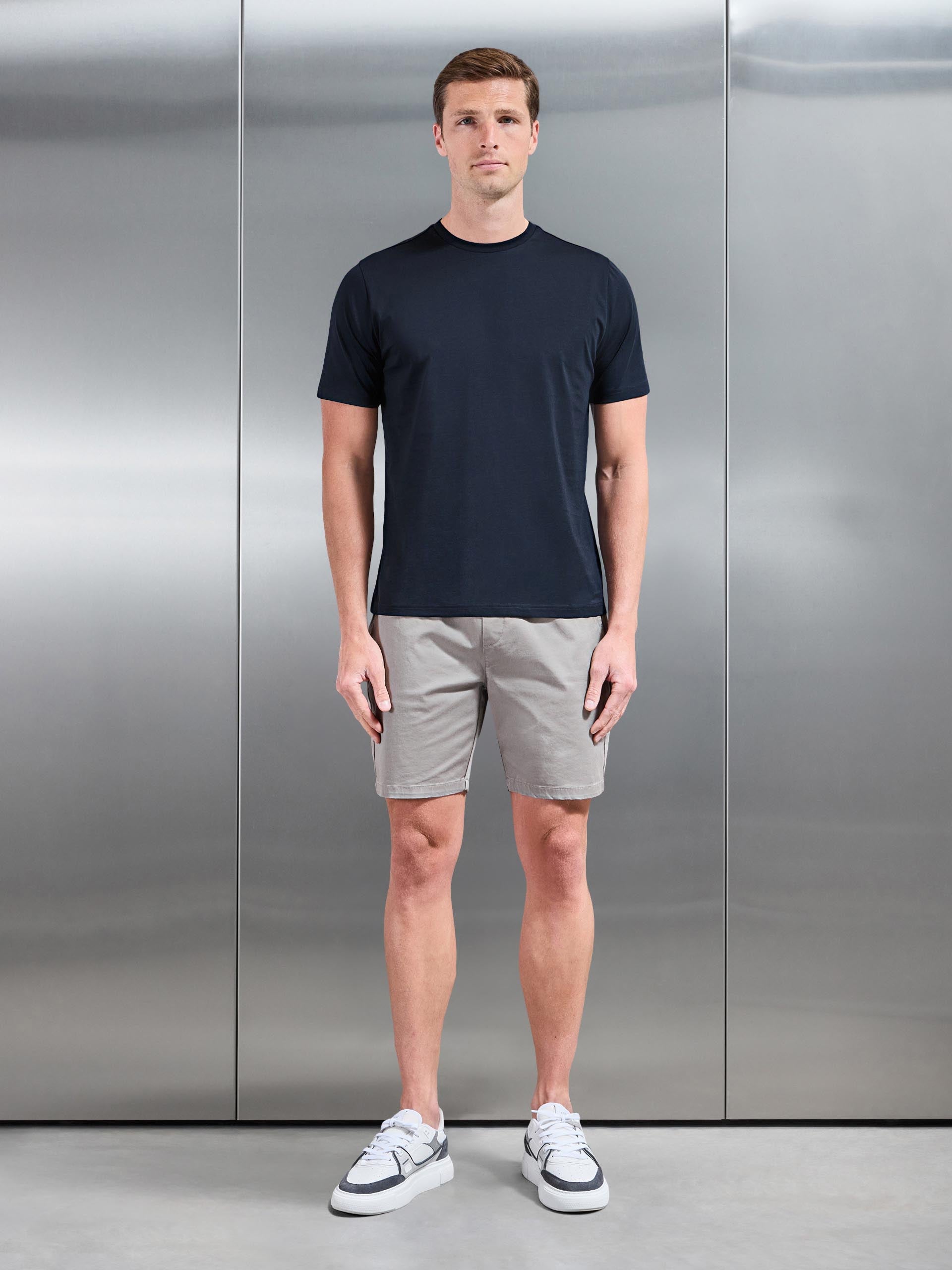 Mens Mercerised Cotton T-Shirt in Navy