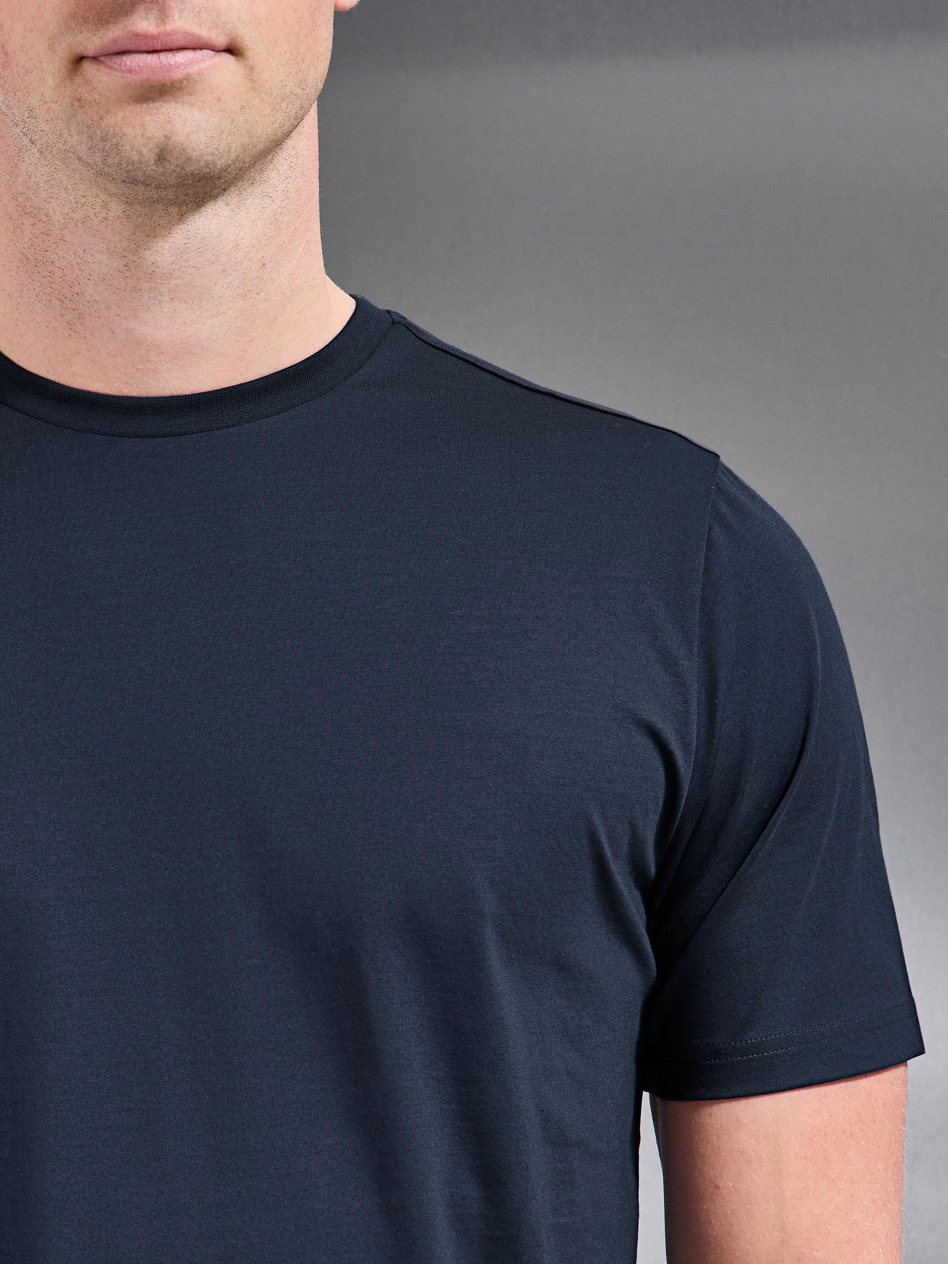 Mens Mercerised Cotton T-Shirt in Navy