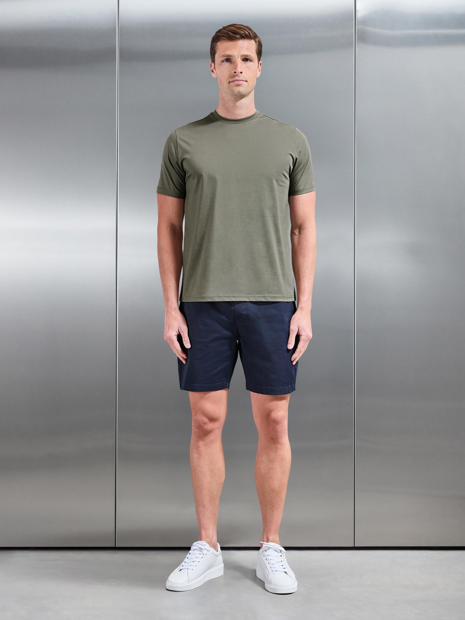 Mens Mercerised Cotton T-Shirt in Sage