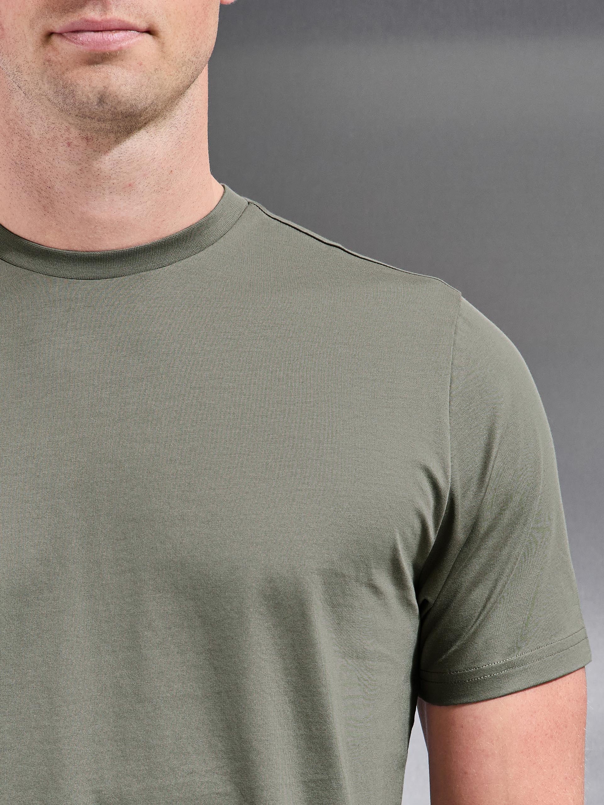 Mens Mercerised Cotton T-Shirt in Sage