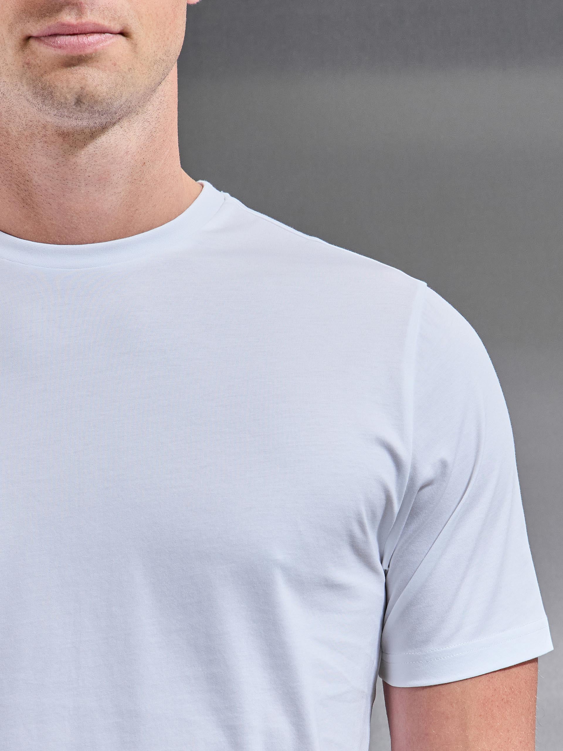 Mens Mercerised Cotton T-Shirt in White