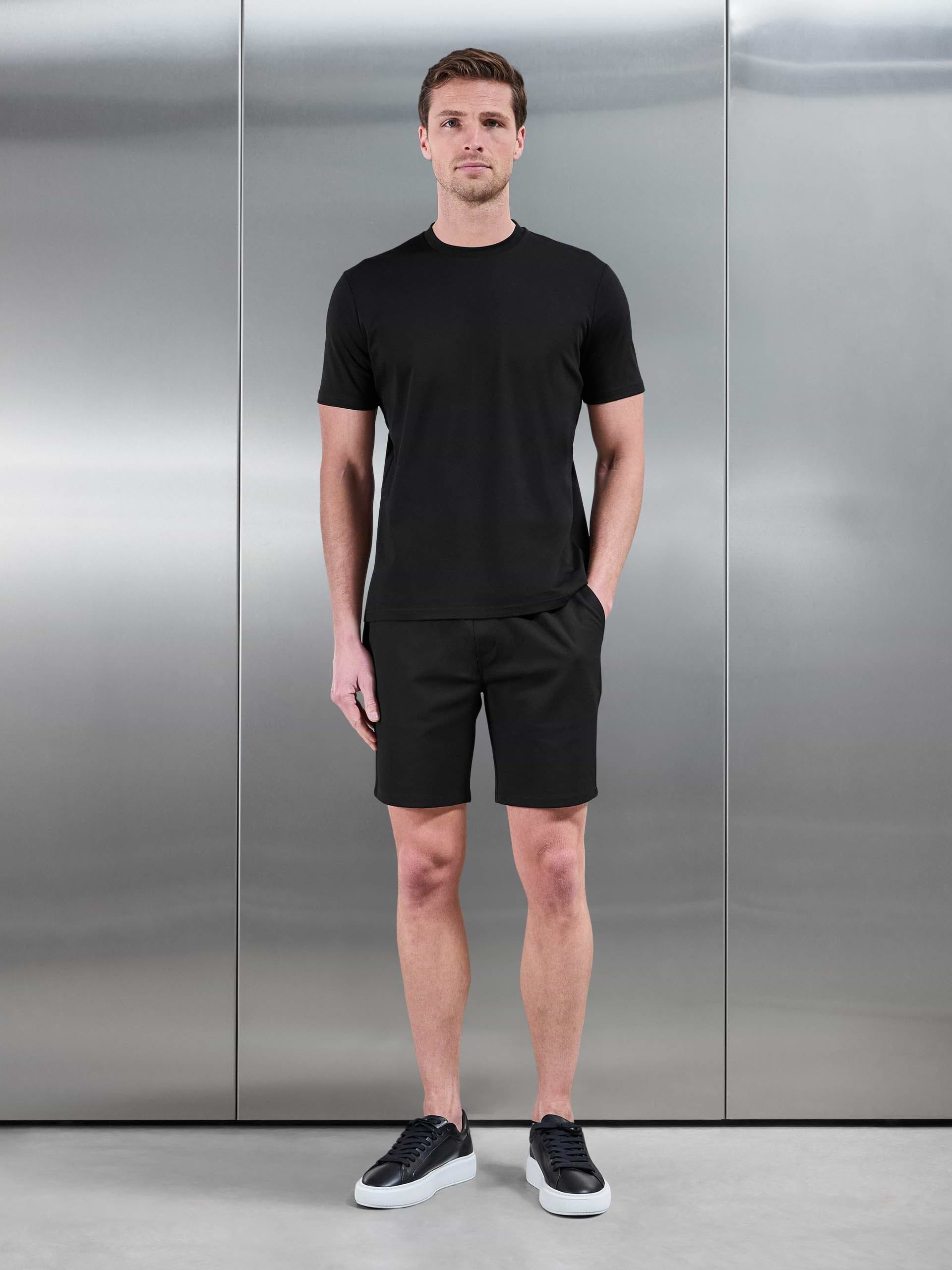 Mens Mercerised Interlock T-Shirt in Black