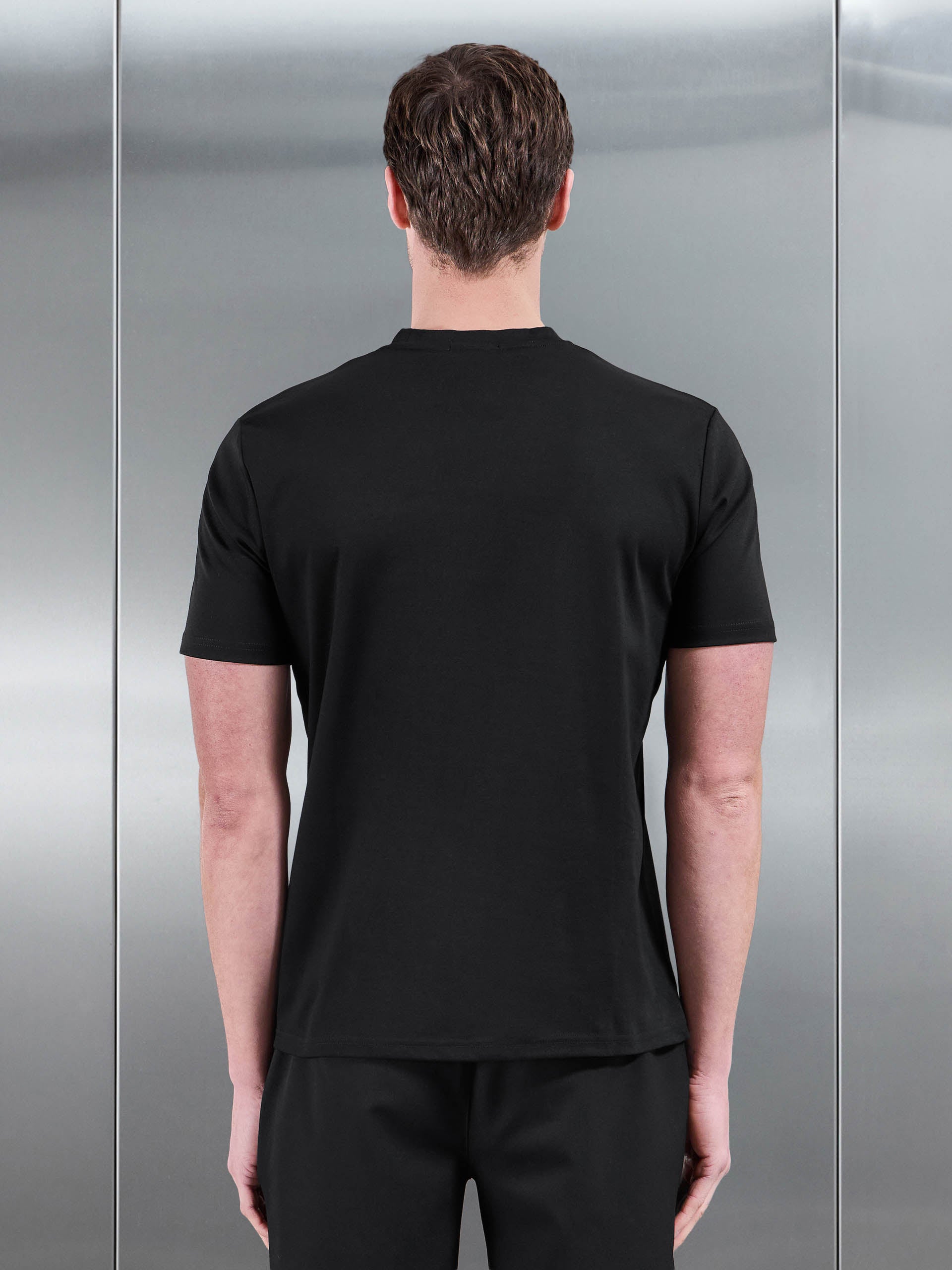 Mens Mercerised Interlock T-Shirt in Black