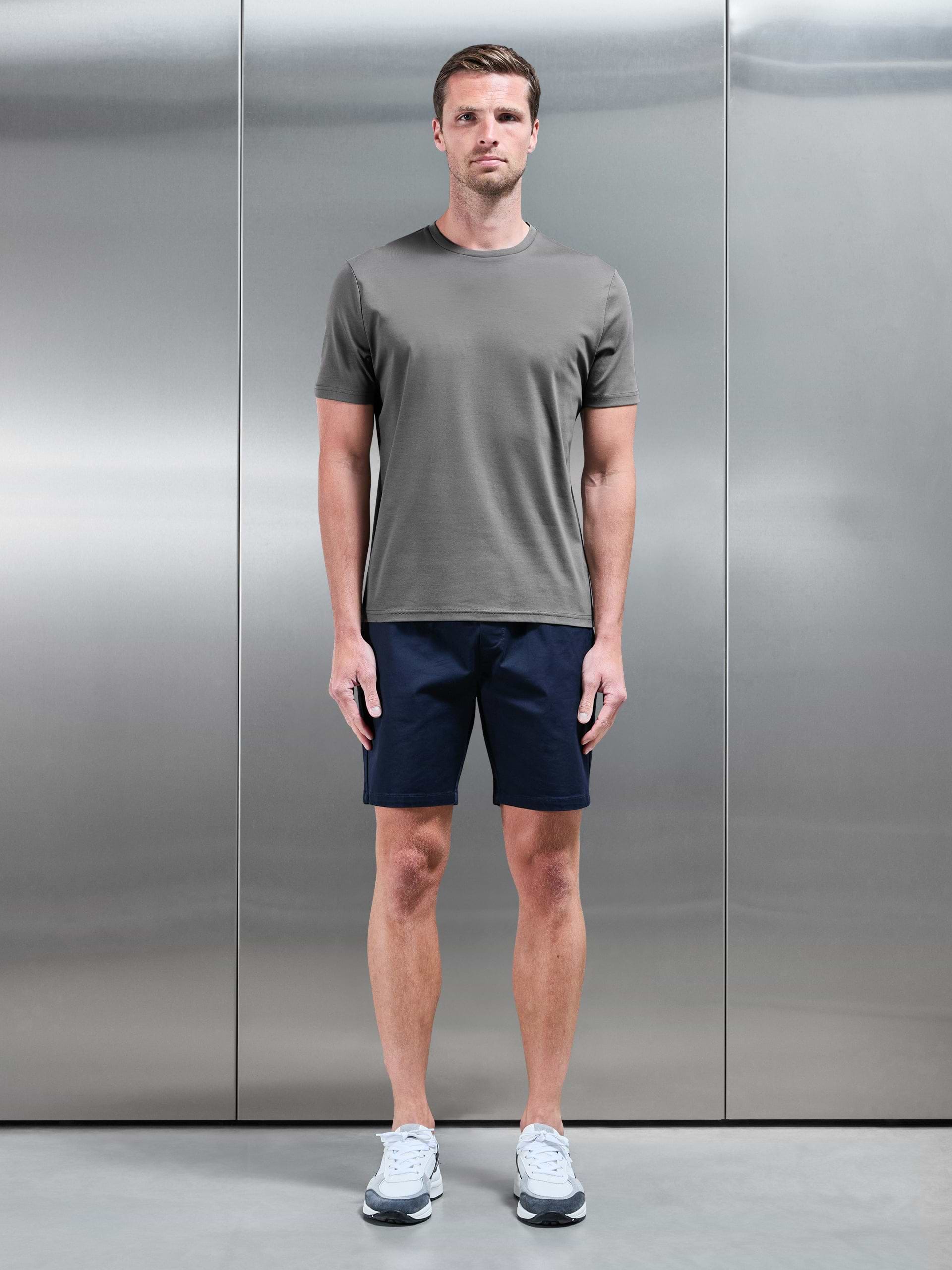 Mens Mercerised Interlock T-Shirt in Grey