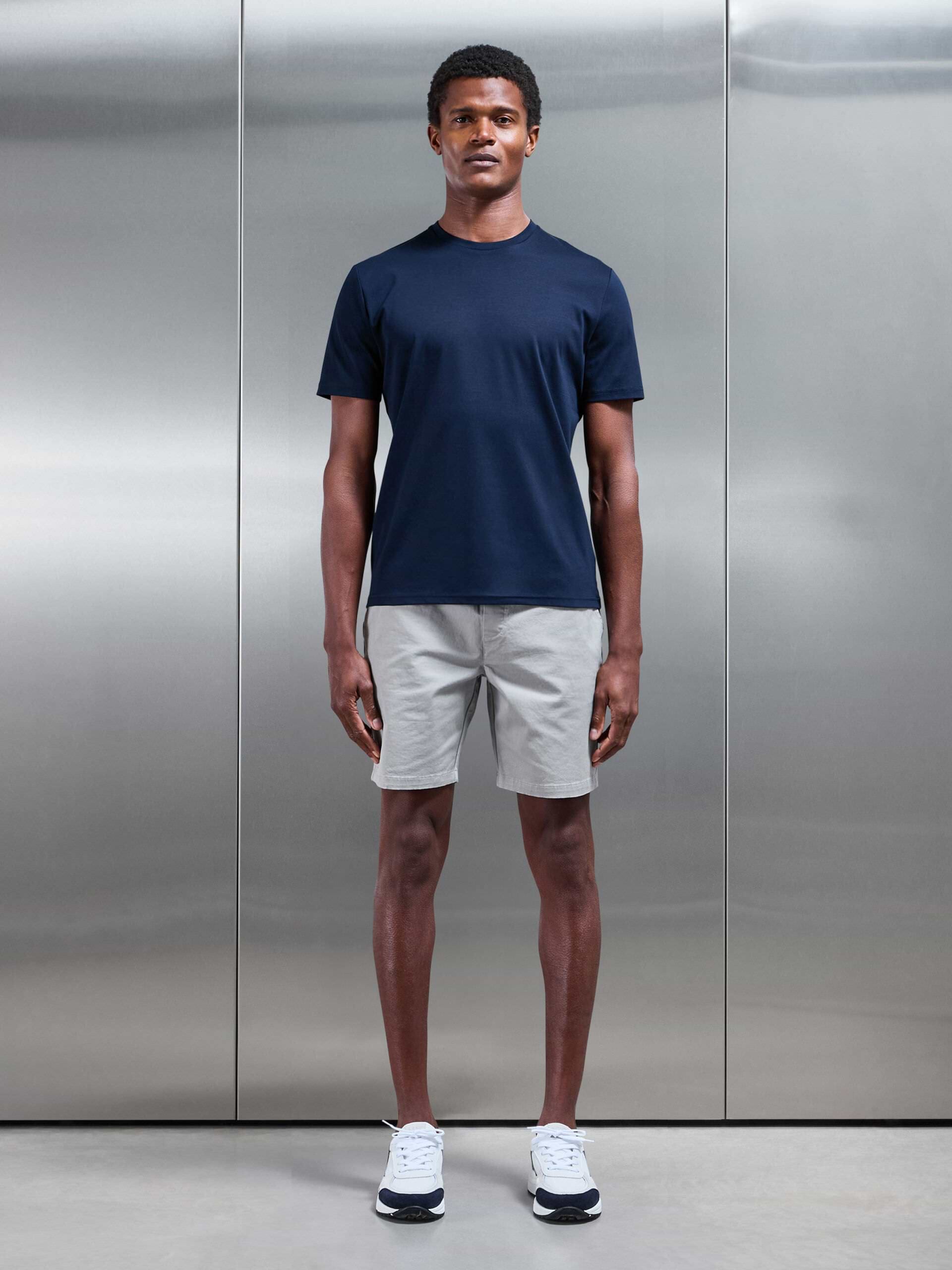 Mens Mercerised Interlock T-Shirt in Navy