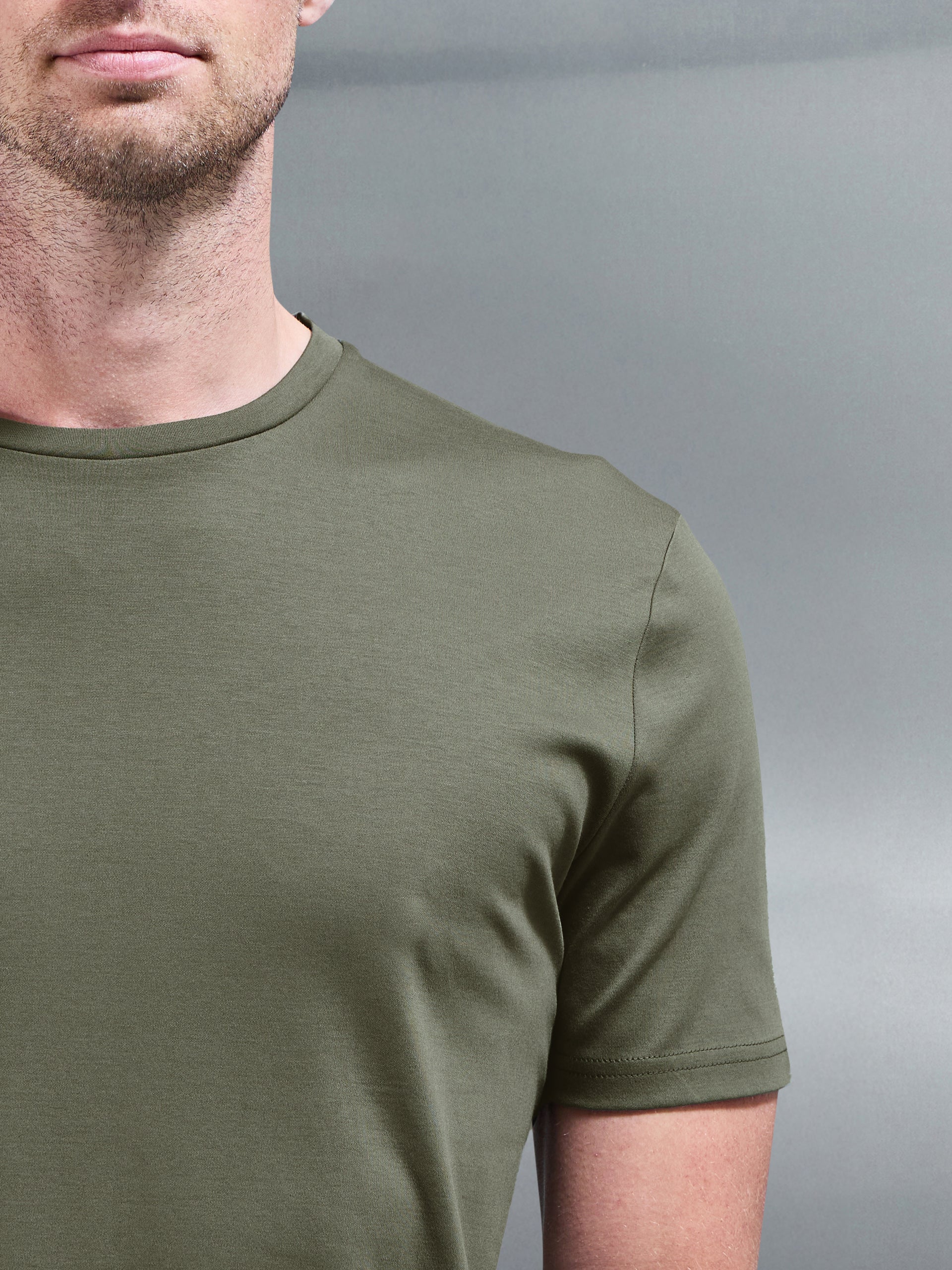 Mens Mercerised Interlock T-Shirt in Sage