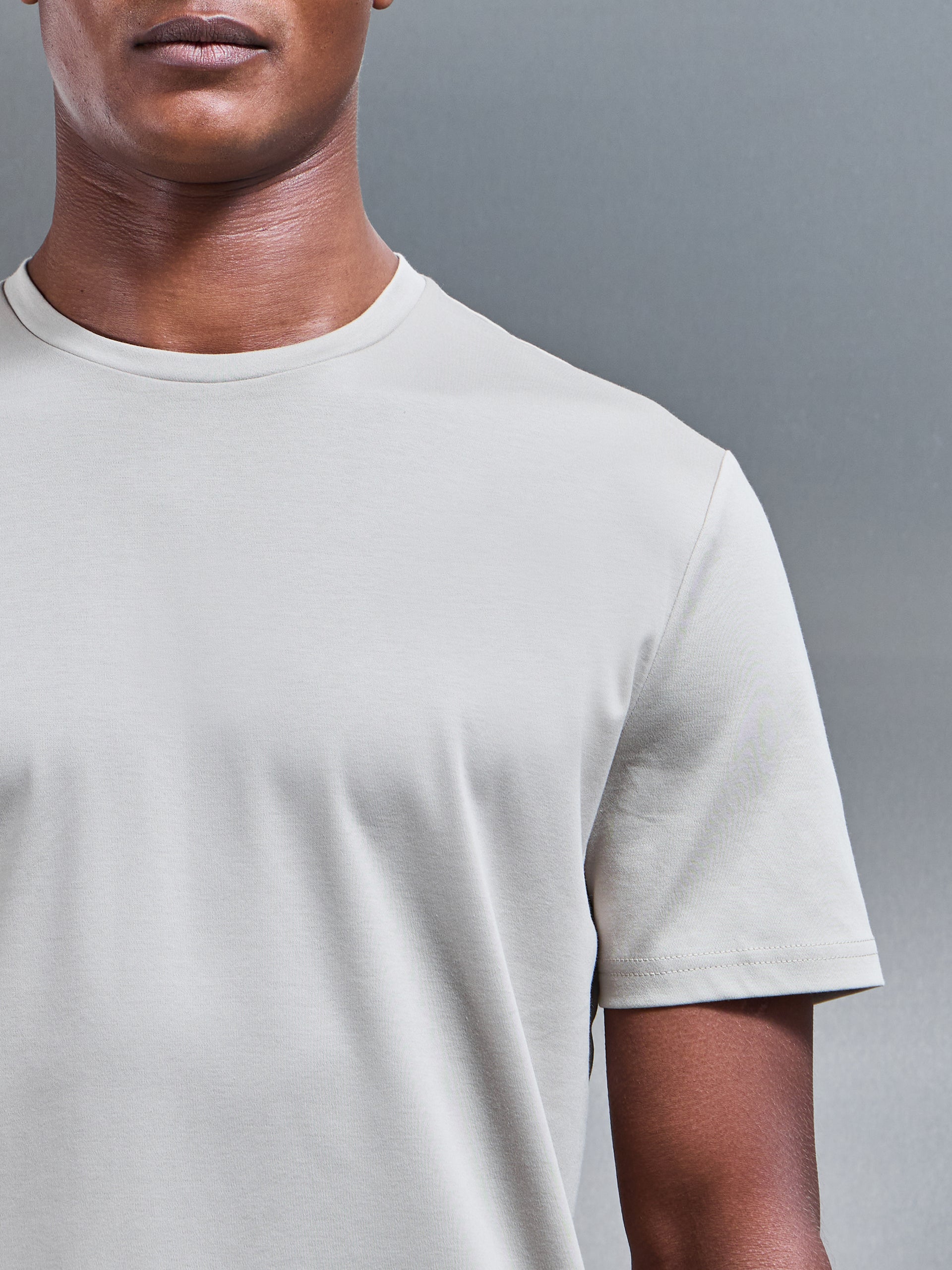 Mens Mercerised Interlock T-Shirt in Stone - OLD