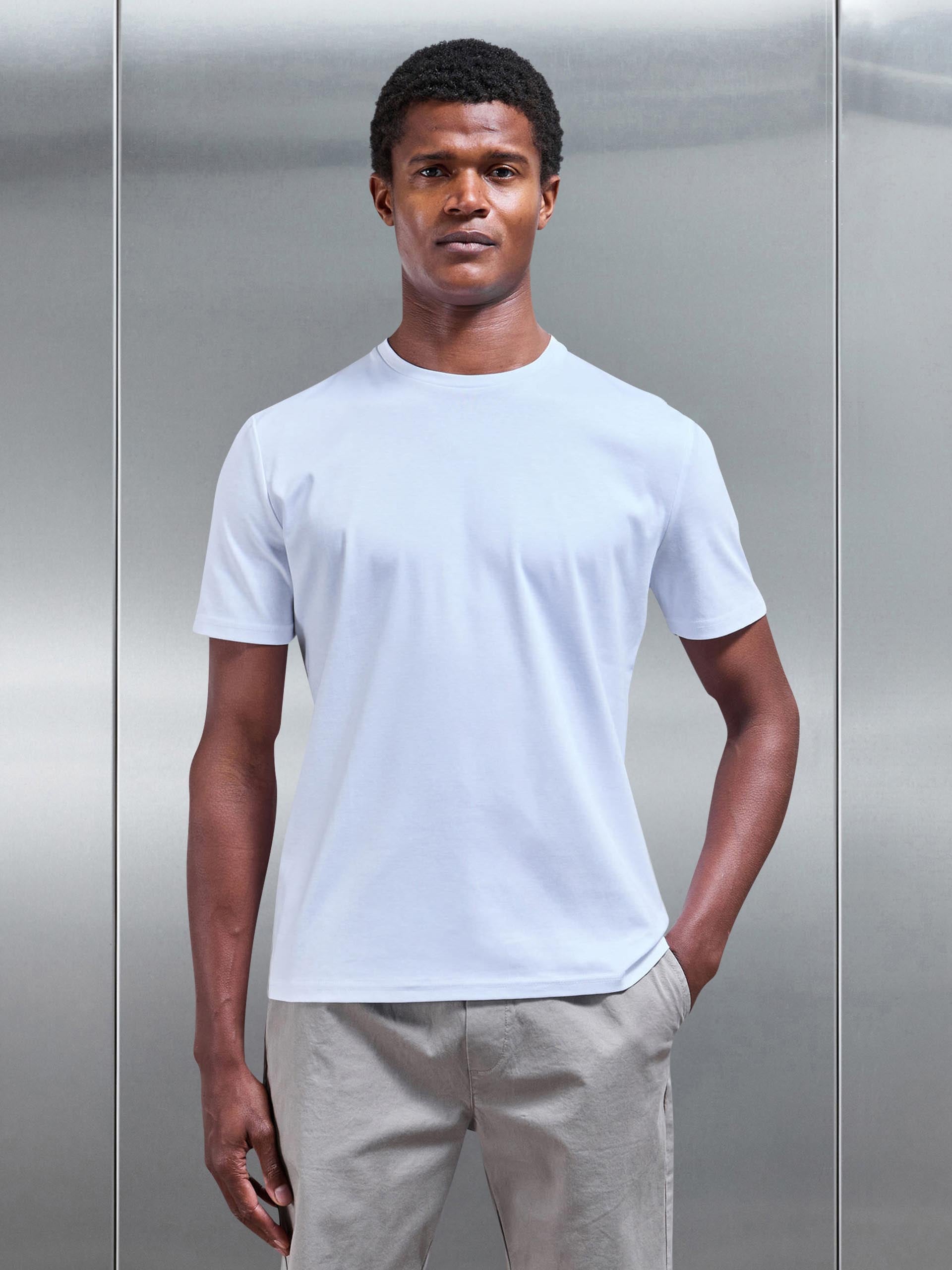 Mens Mercerised Interlock T-Shirt in White