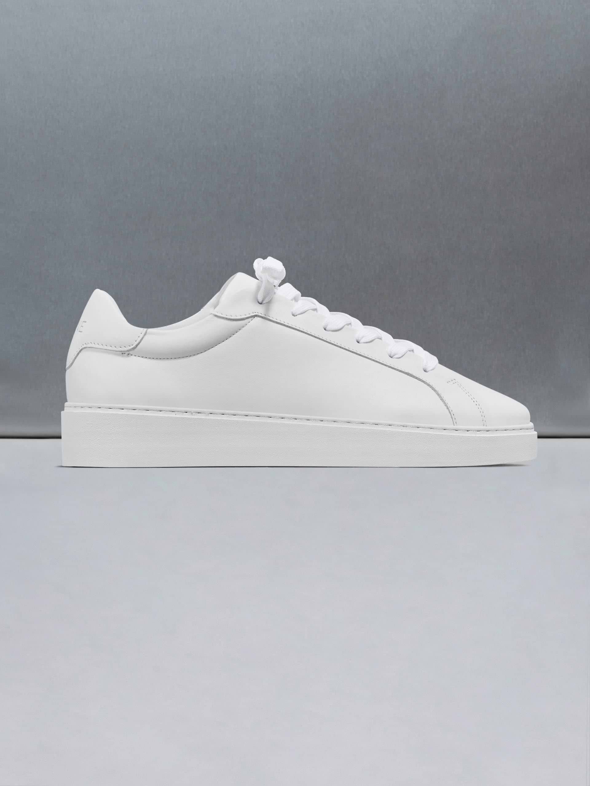 Mid Essential Leather Trainer in White
