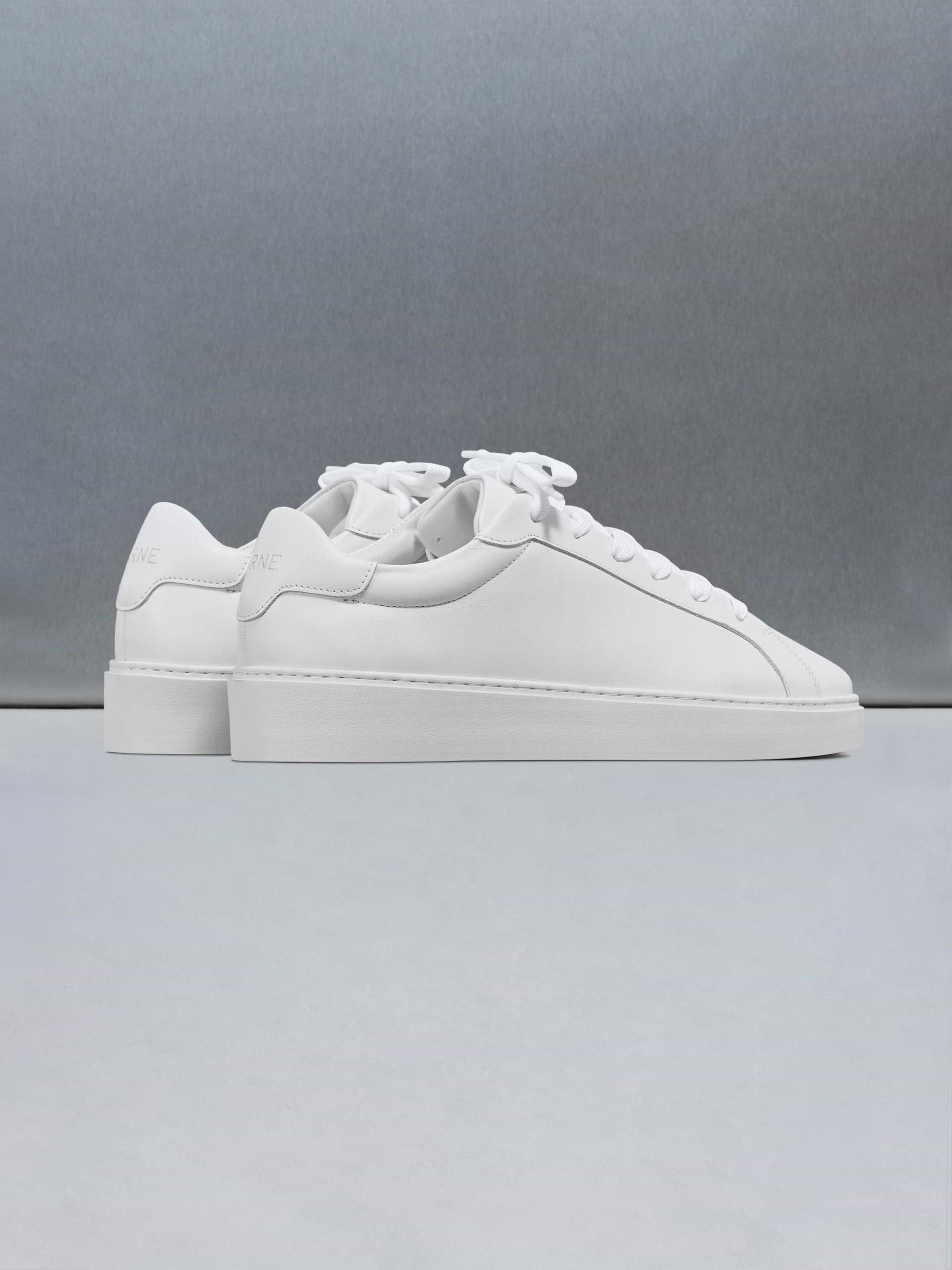 Mid Essential Leather Trainer in White