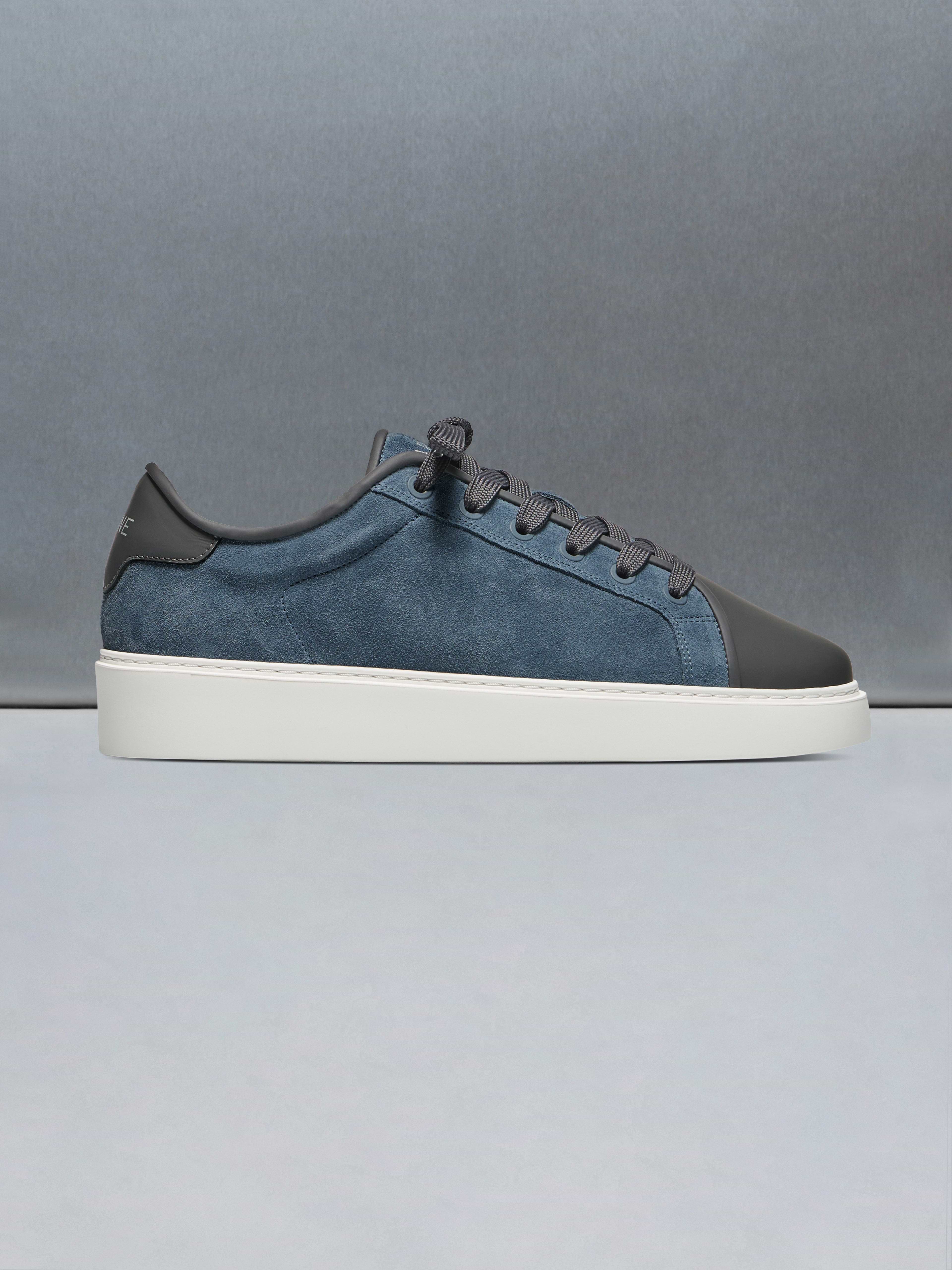 Mid Leather Toe Cap Trainer in Air Force Blue