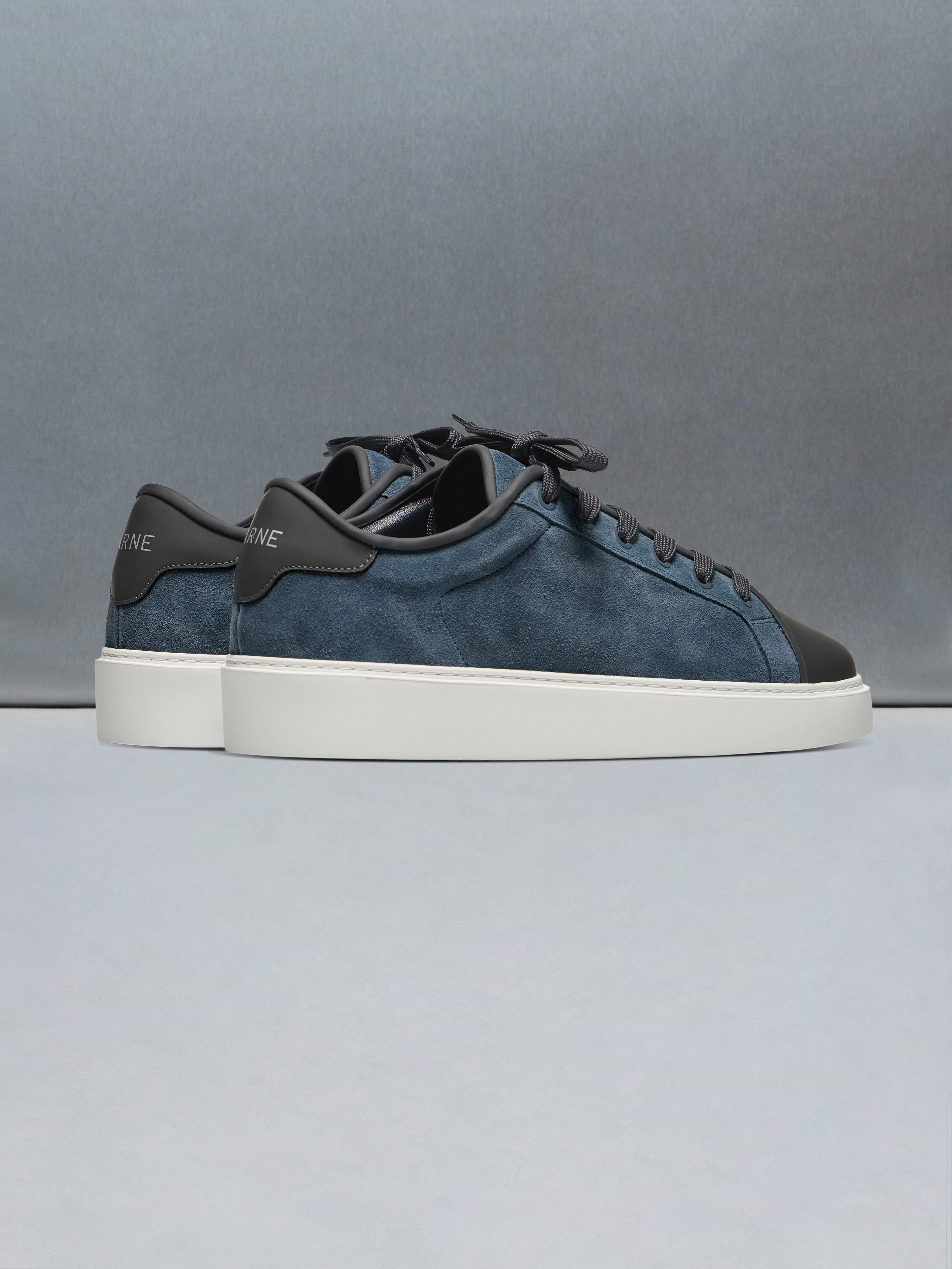 Mid Leather Toe Cap Trainer in Air Force Blue