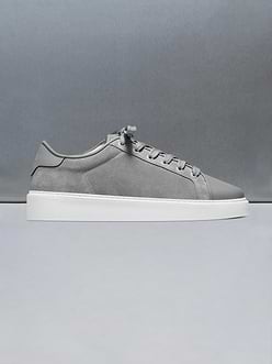 Mens Mid Leather Toe Cap Trainer in Grey