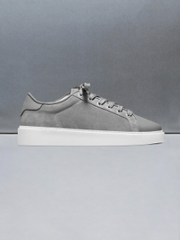 Mens Mid Leather Toe Cap Trainer in Grey