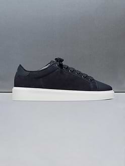 Mens Mid Leather Toe Cap Trainer in Navy