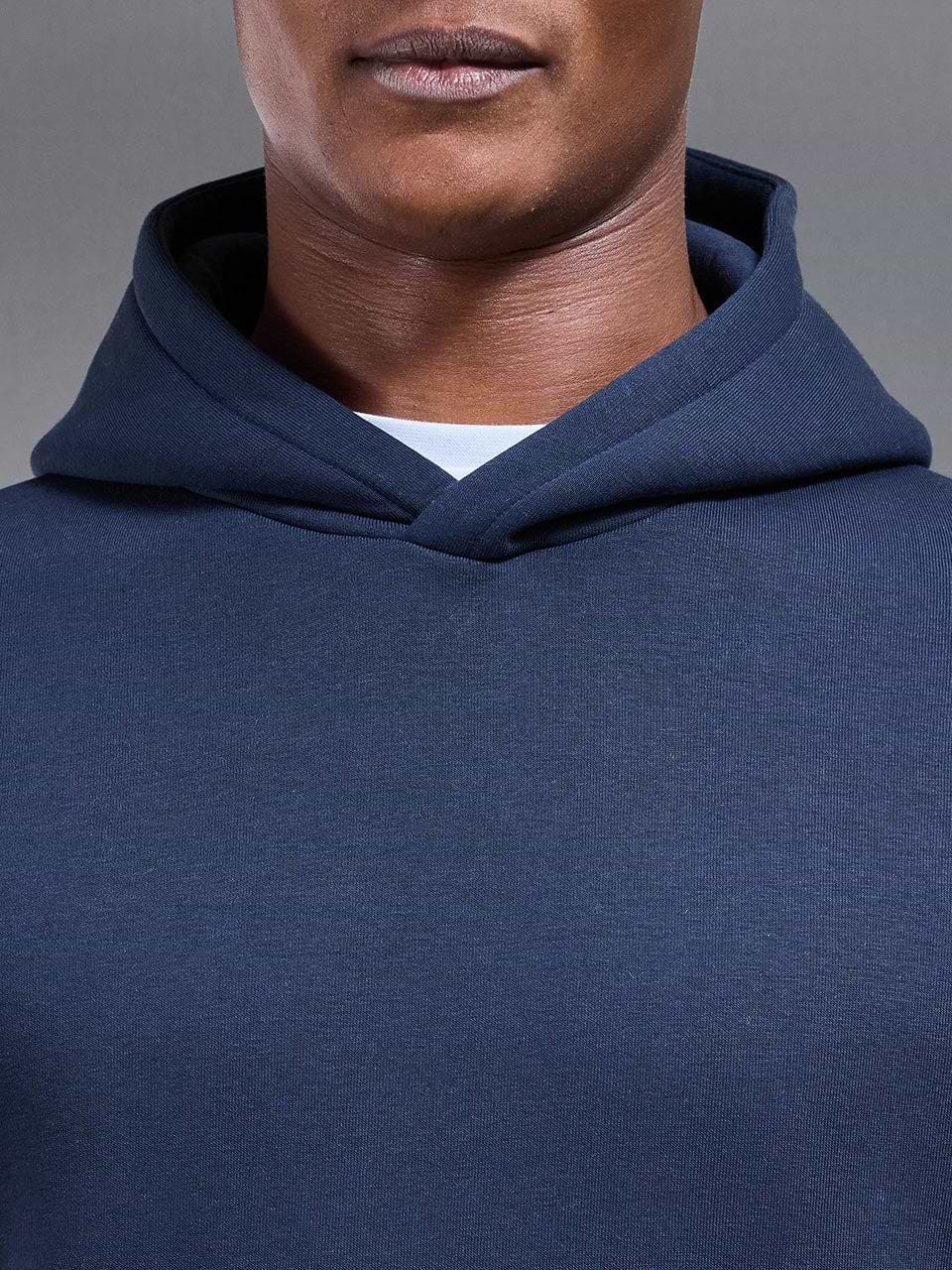 Neoprene Relaxed Fit Hoodie in Navy