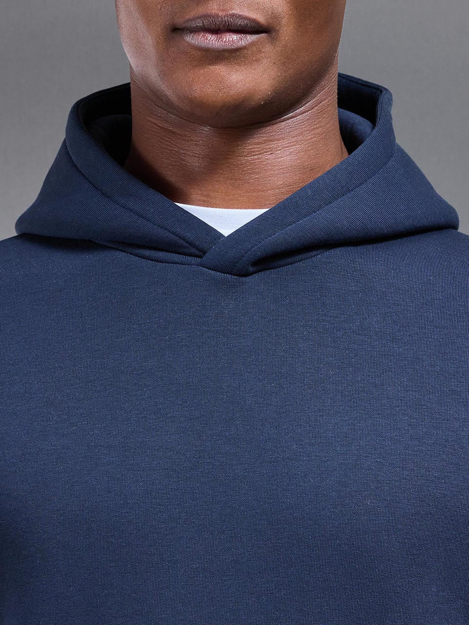 Mens Neoprene Relaxed Fit Hoodie in Navy