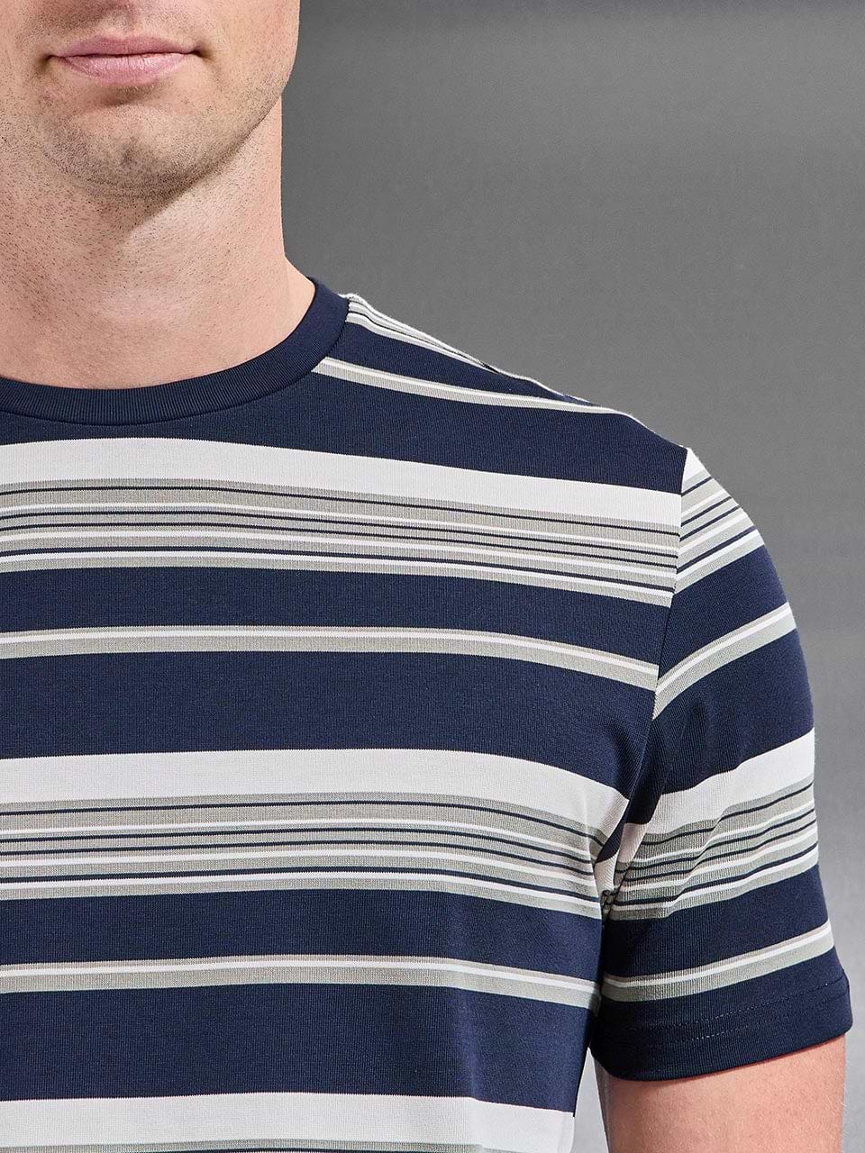Nova Stripe T-Shirt in Navy Sage