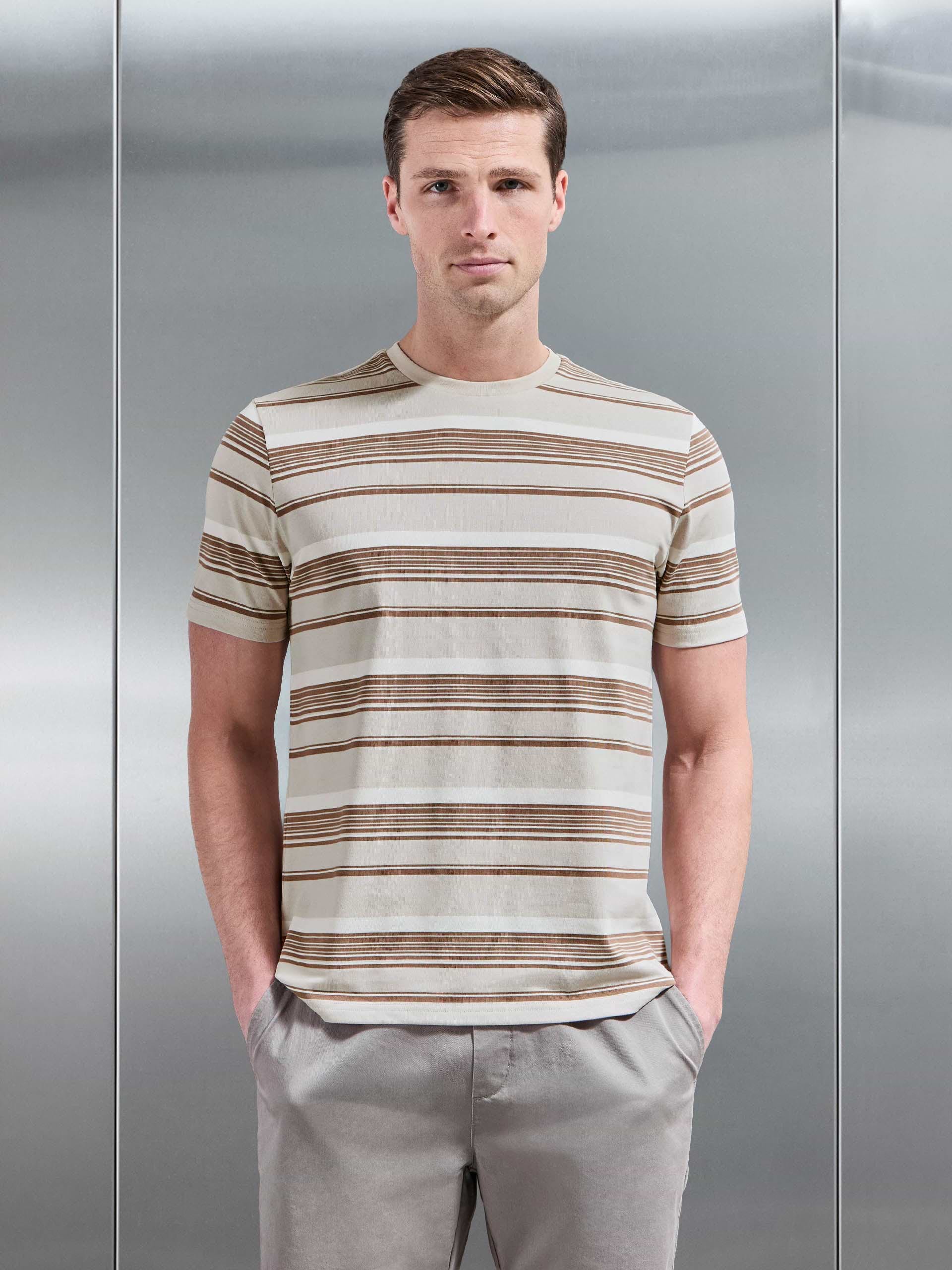 Nova Stripe T-Shirt in Stone