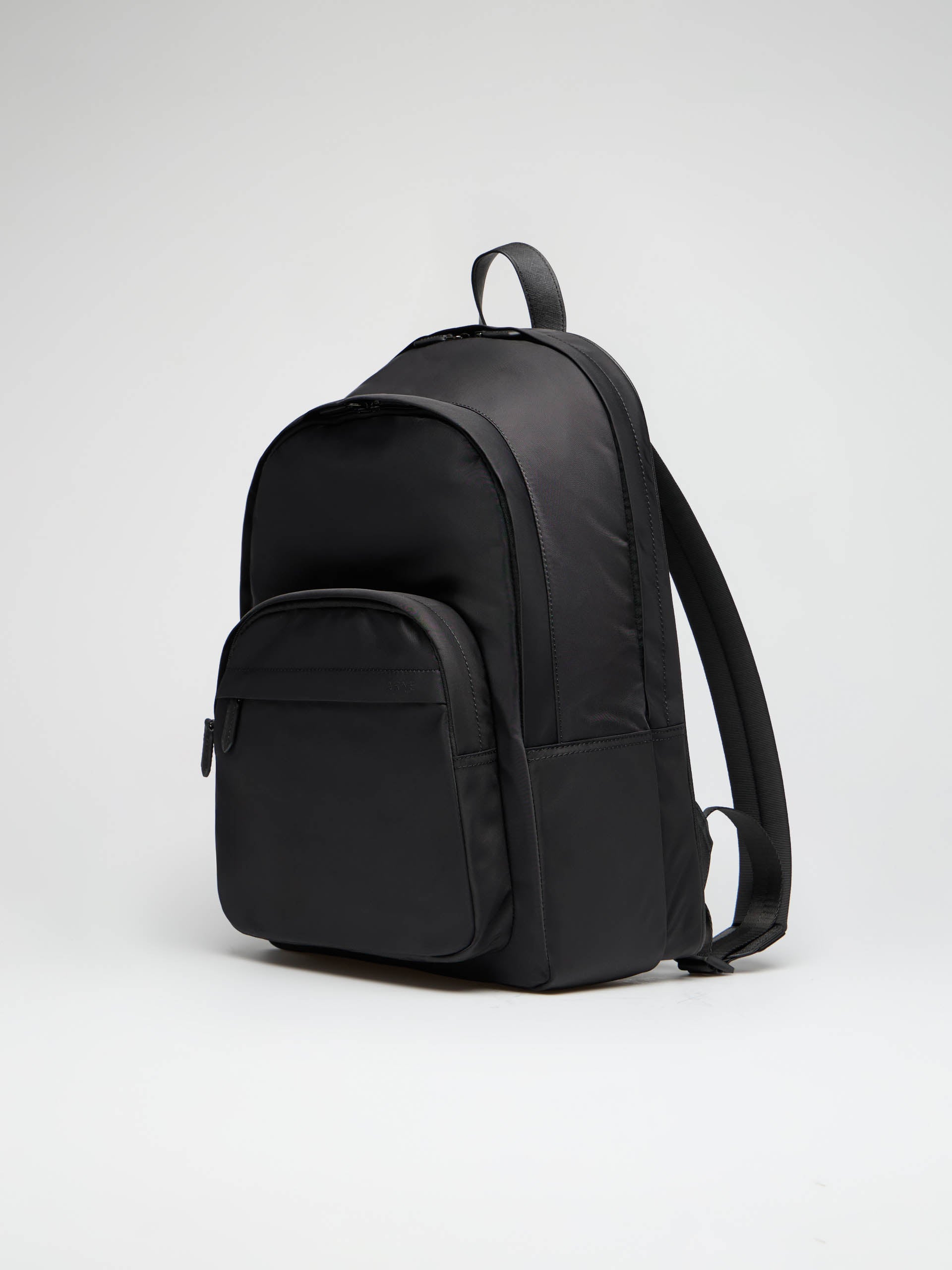 Mens Nylon Compartment Backpack in Black