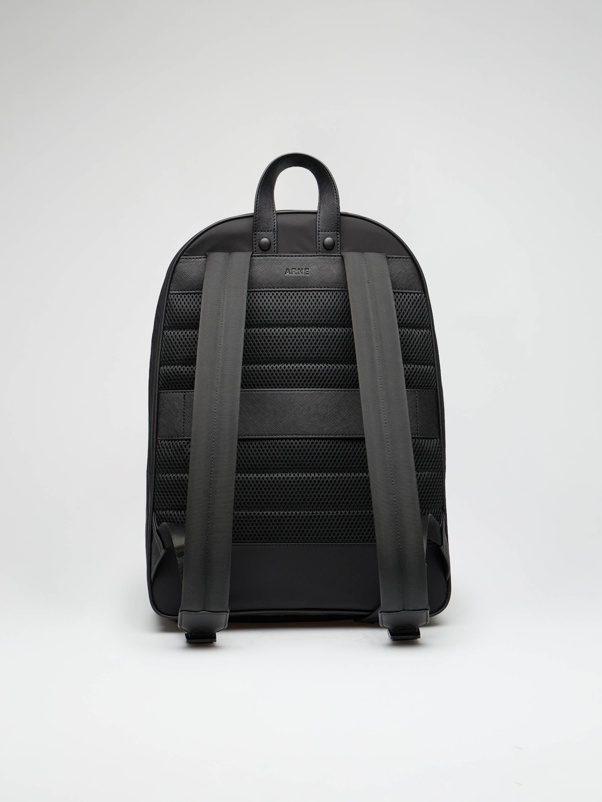 Mens Nylon Compartment Backpack in Black