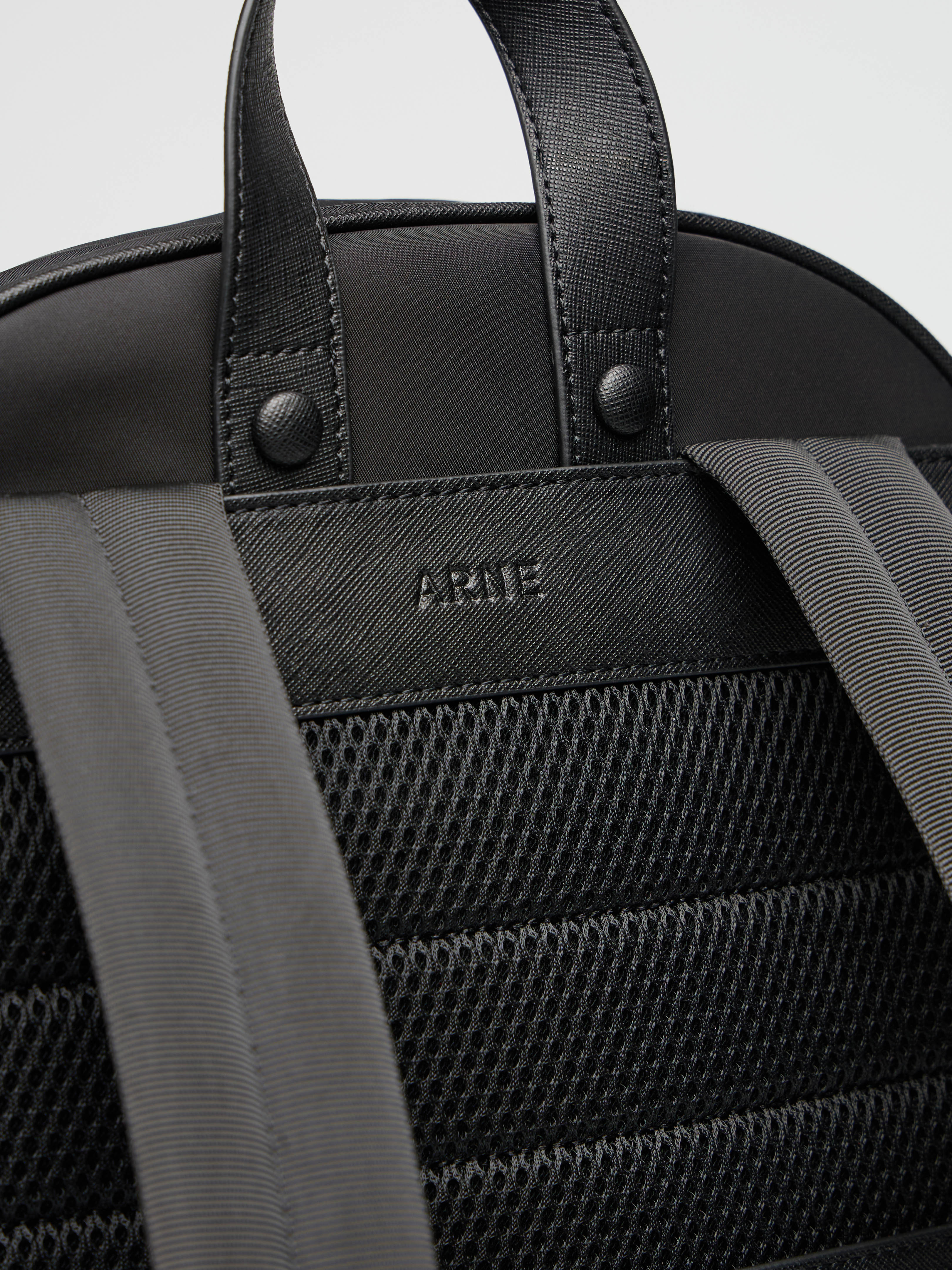 Mens Nylon Compartment Backpack in Black