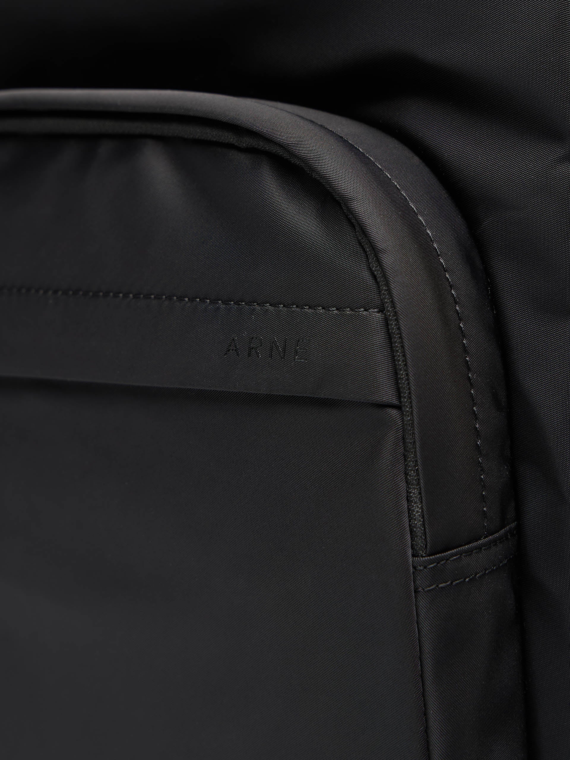 Mens Nylon Compartment Backpack in Black